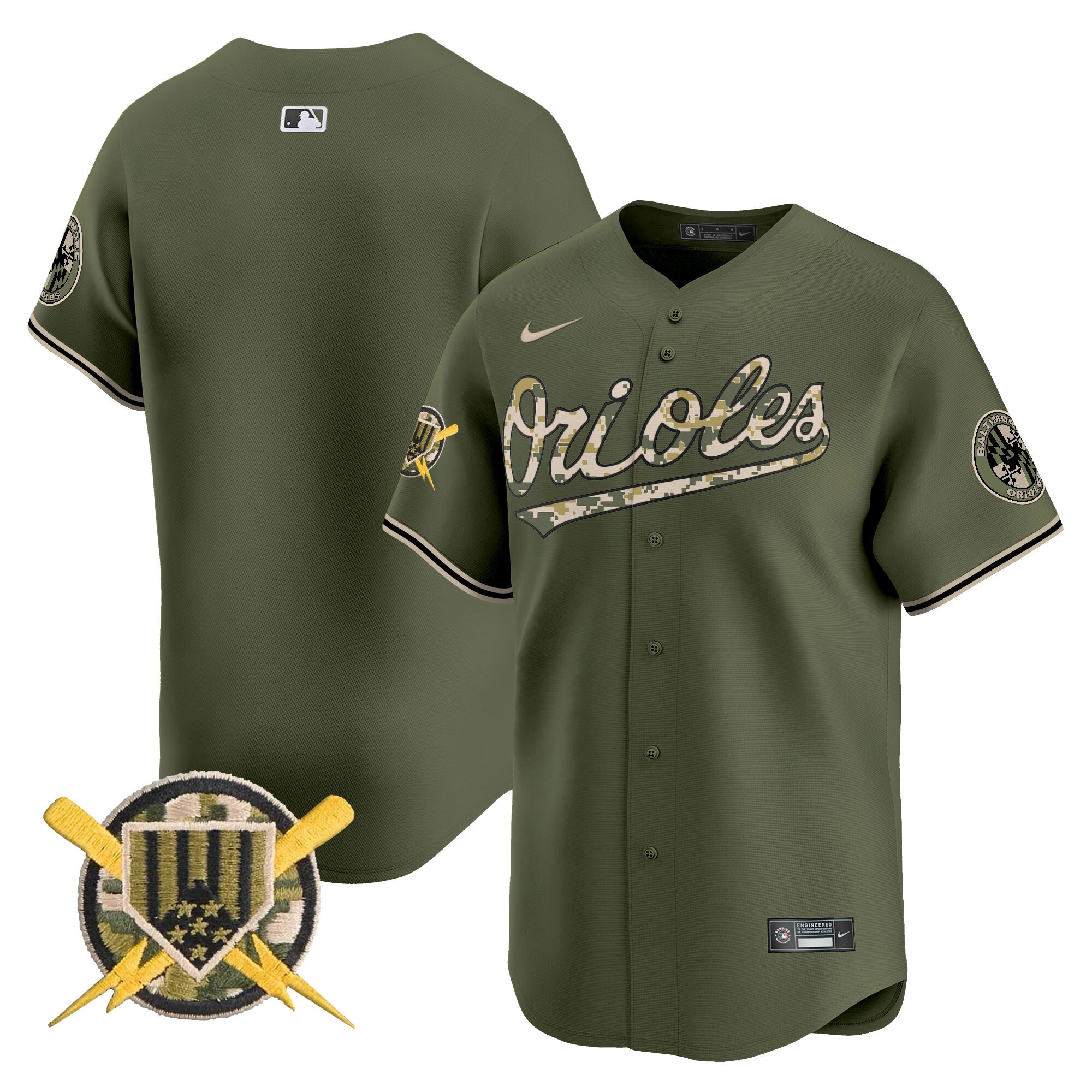 Men's Baltimore Orioles Armed Forces Day Vapor Premier Limited Jersey - All Stitched - Image 8