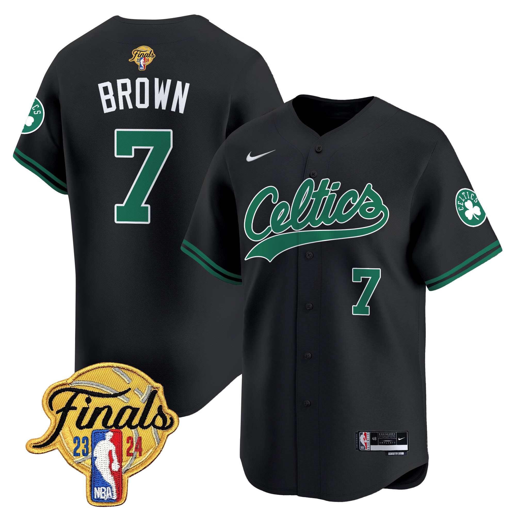 Men's Boston Celtics 2024 Finals Patch Baseball Jersey - All Stitched - Image 17