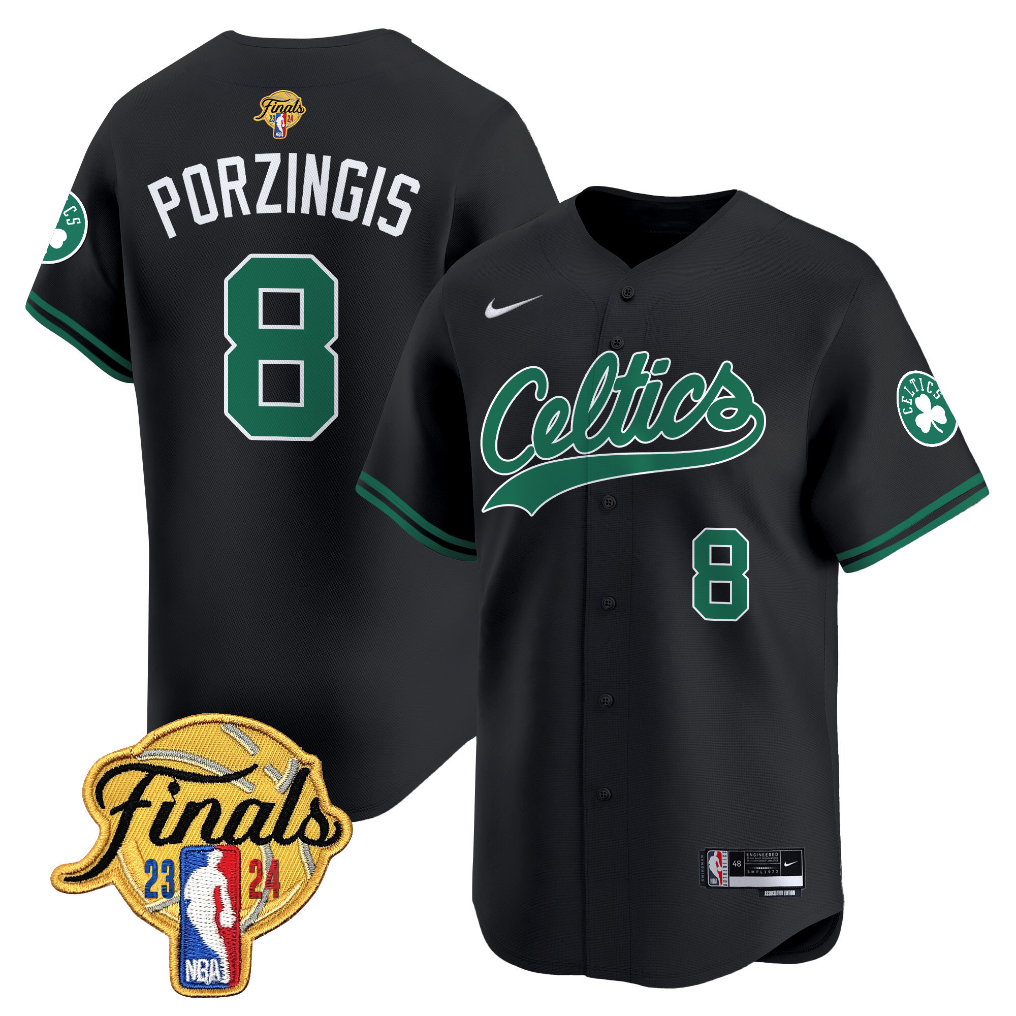 Men's Boston Celtics 2024 Finals Patch Baseball Jersey - All Stitched - Image 18
