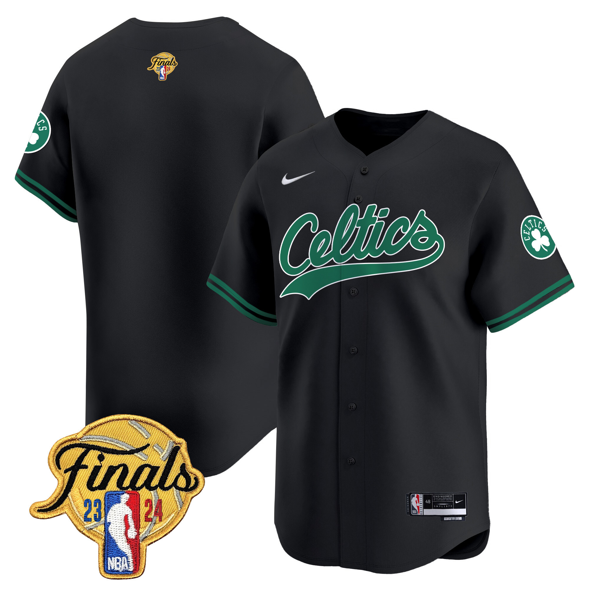 Men's Boston Celtics 2024 Finals Patch Baseball Jersey - All Stitched - Image 21