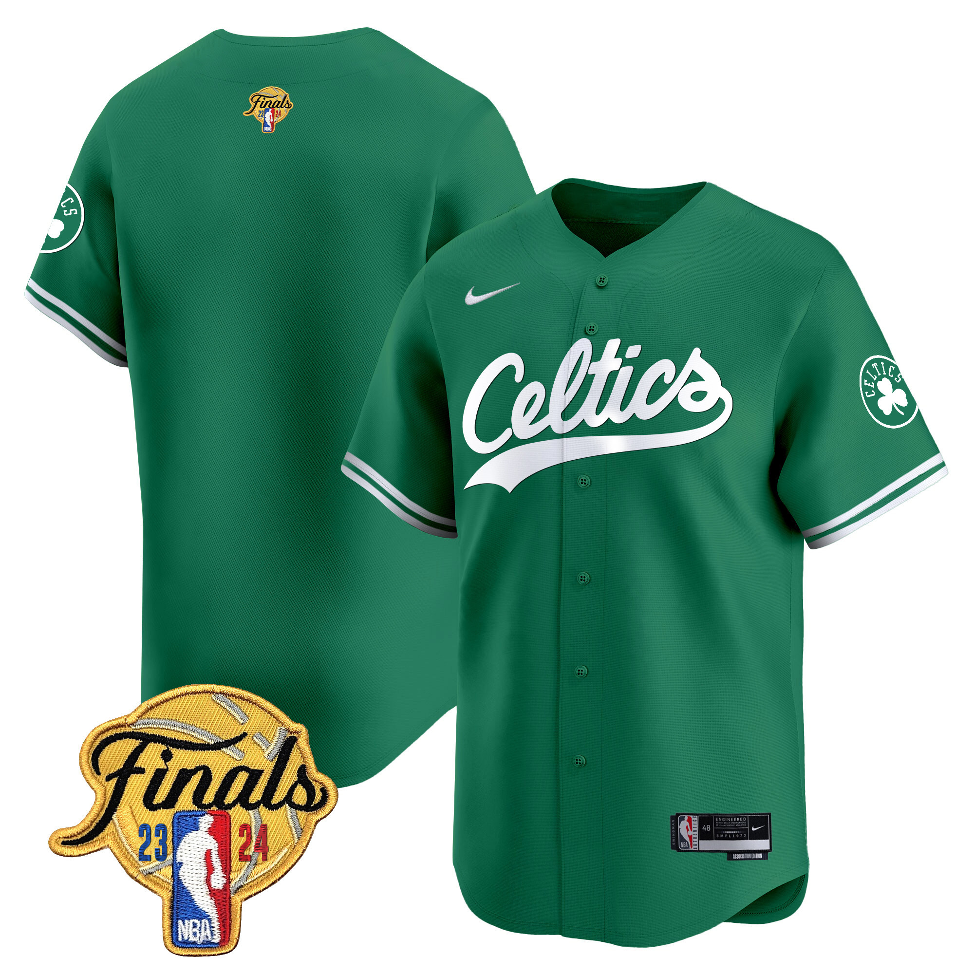 Men's Boston Celtics 2024 Finals Patch Baseball Jersey - All Stitched - Image 28