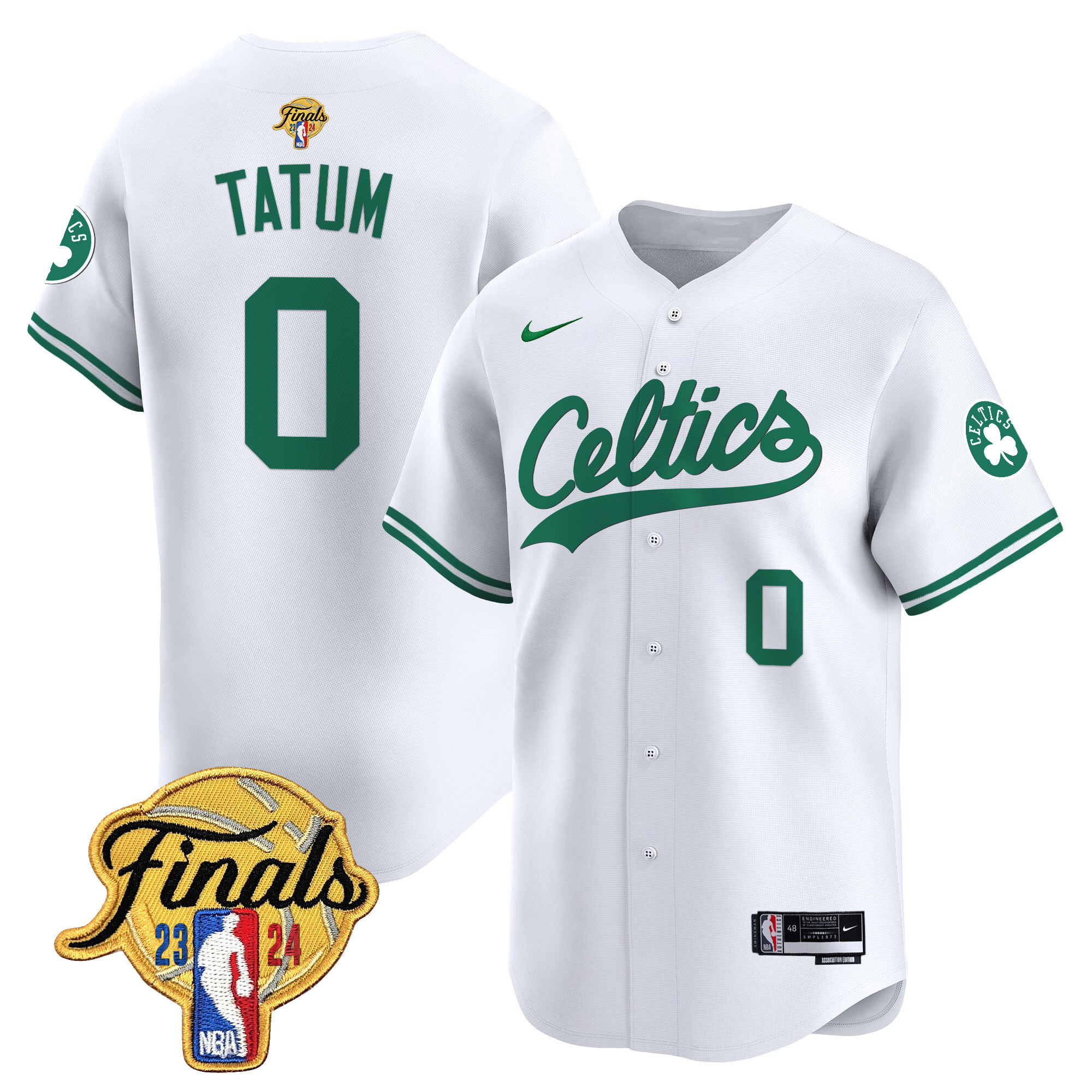 Men's Boston Celtics 2024 Finals Patch Baseball Jersey - All Stitched - Image 29