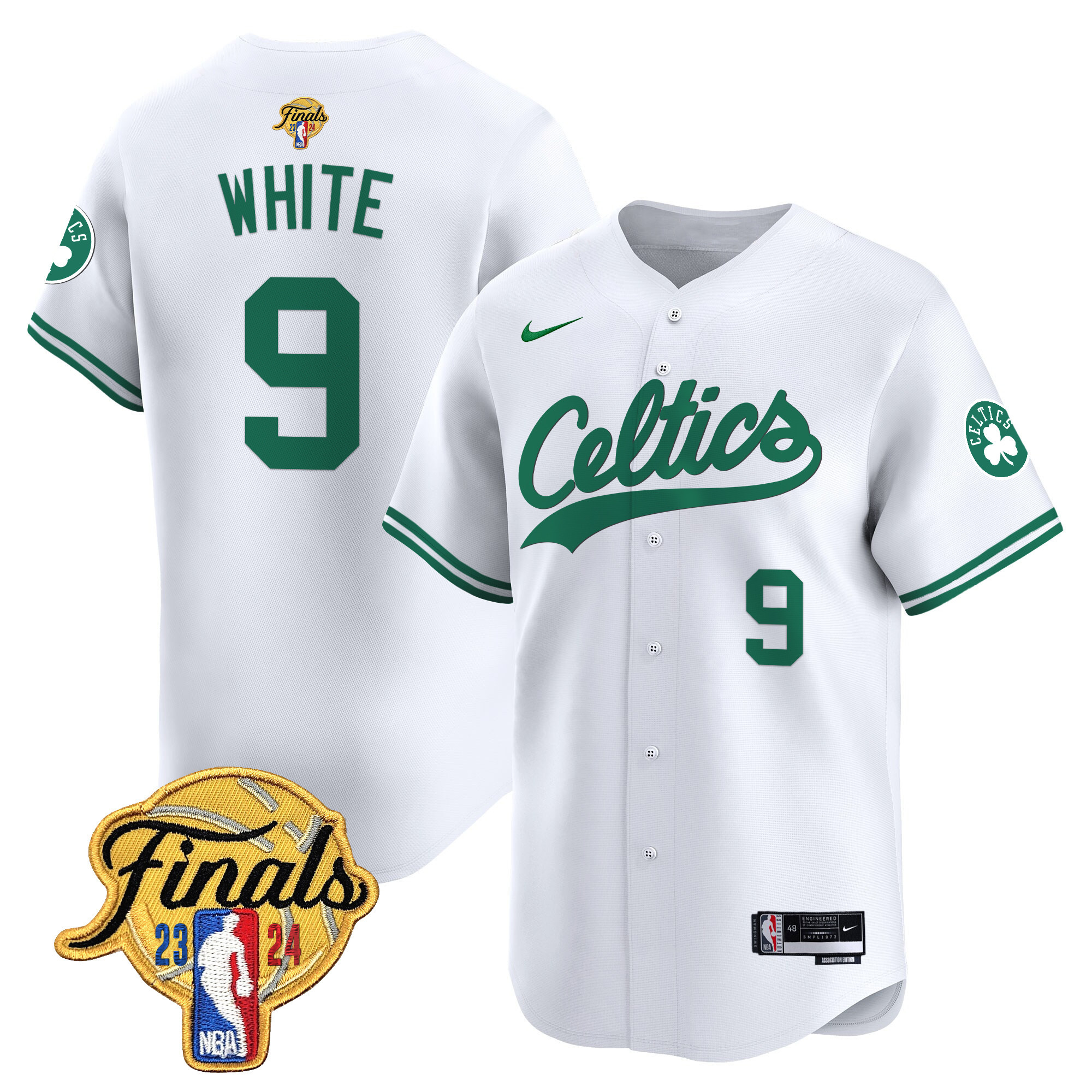 Men's Boston Celtics 2024 Finals Patch Baseball Jersey - All Stitched - Image 30