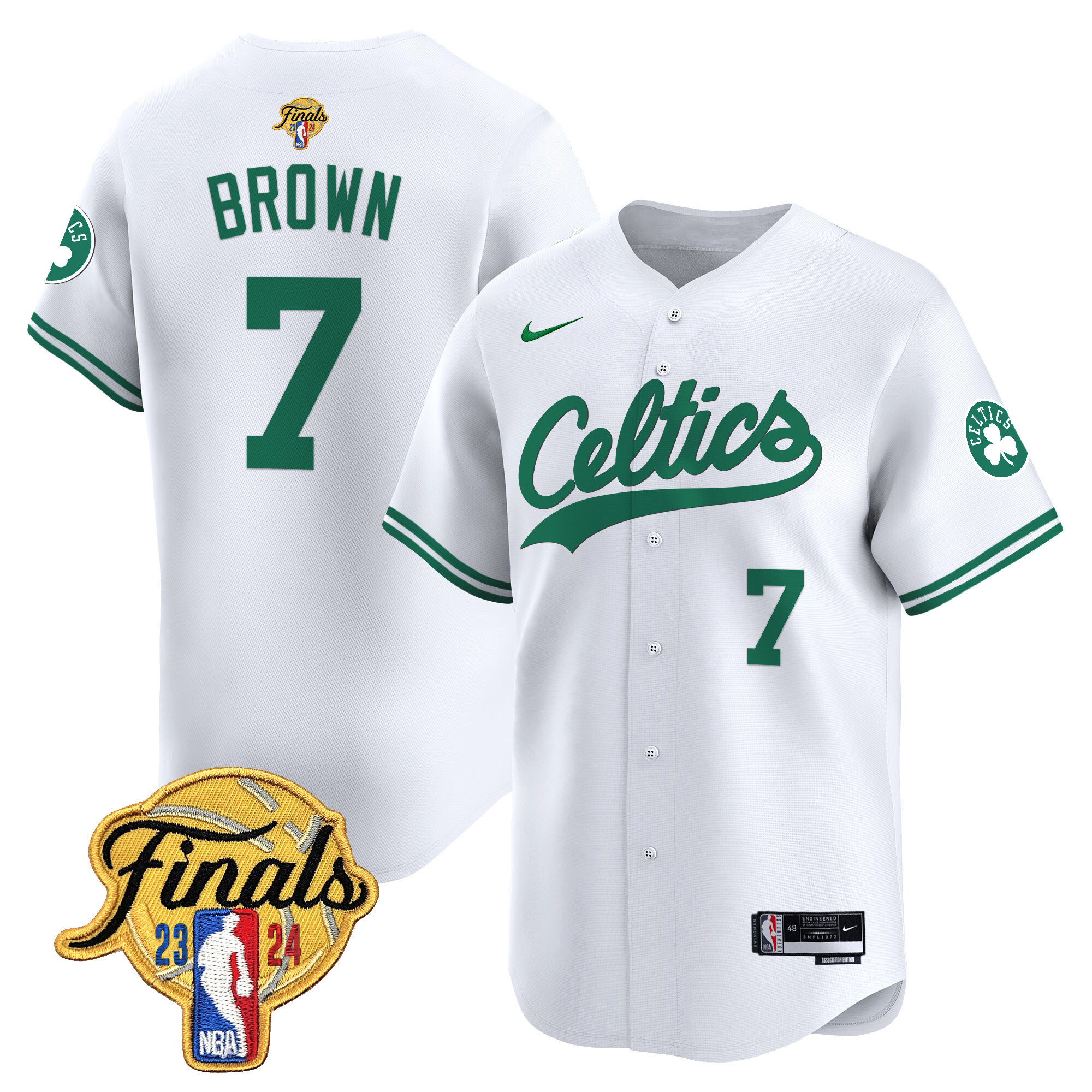 Men's Boston Celtics 2024 Finals Patch Baseball Jersey - All Stitched - Image 31
