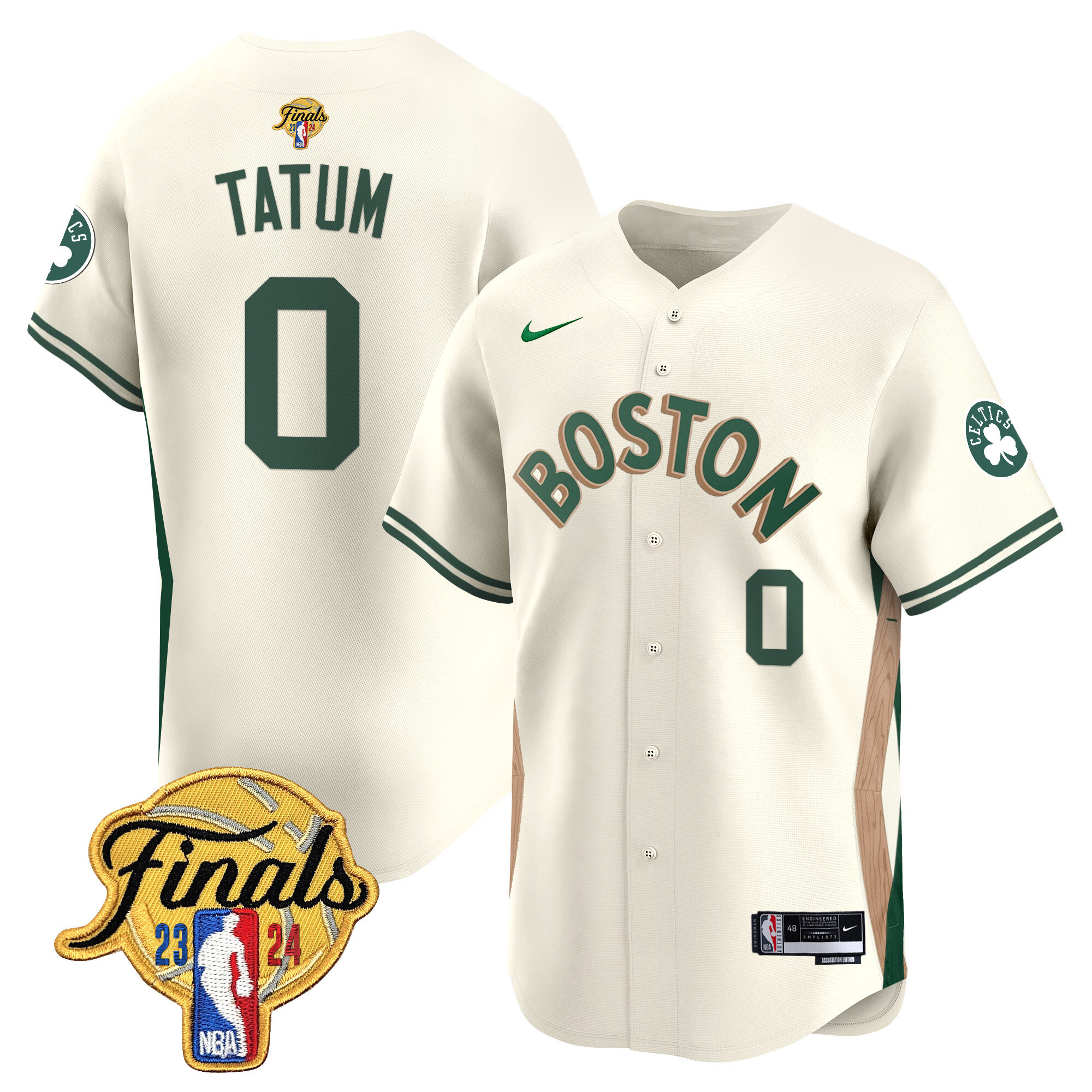 Men's Boston Celtics 2024 Finals Patch Baseball Jersey - All Stitched - Image 36