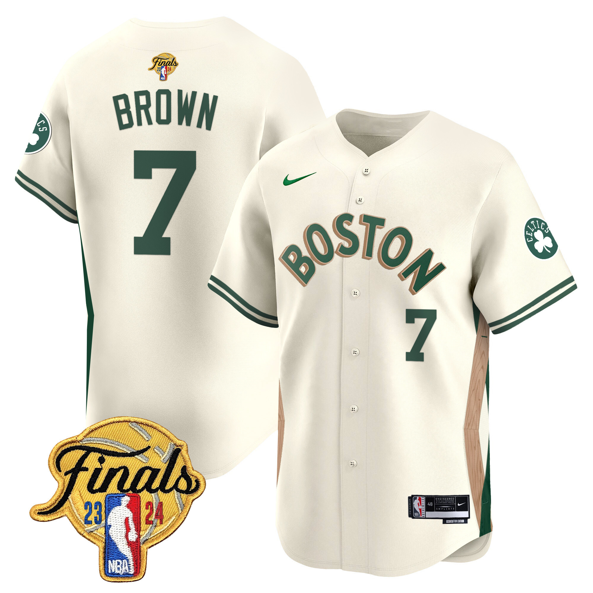 Men's Boston Celtics 2024 Finals Patch Baseball Jersey - All Stitched - Image 38