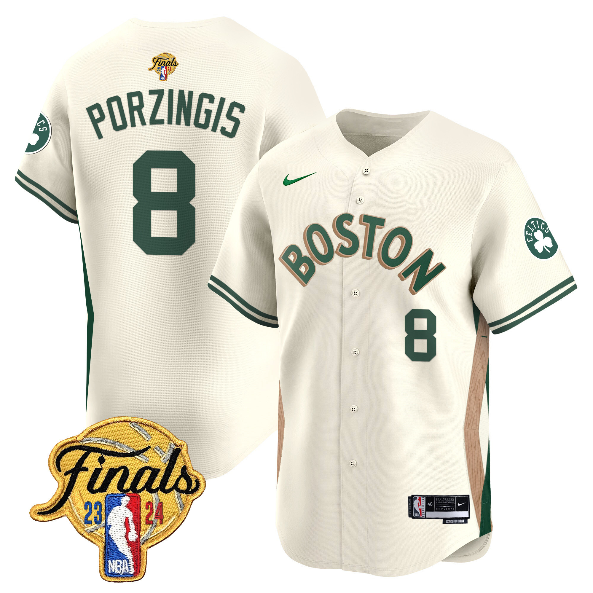 Men's Boston Celtics 2024 Finals Patch Baseball Jersey - All Stitched - Image 39
