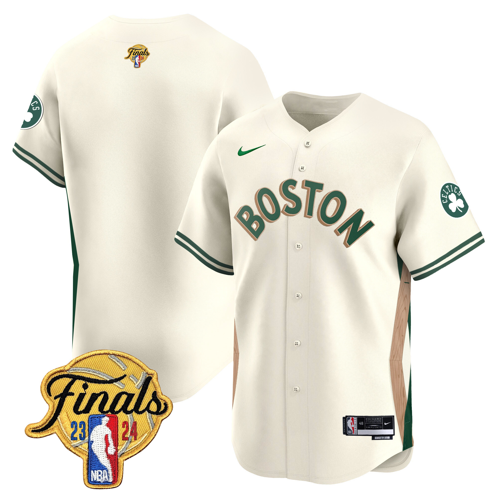 Men's Boston Celtics 2024 Finals Patch Baseball Jersey - All Stitched - Image 42
