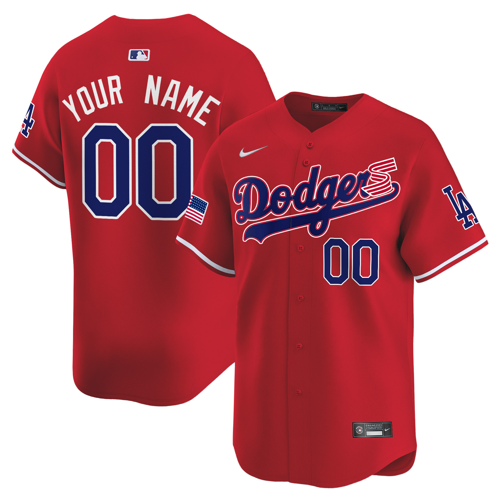 Dodgers 2024 Independence Day Vapor Premier Limited Custom Jersey - All Stitched - Image 2