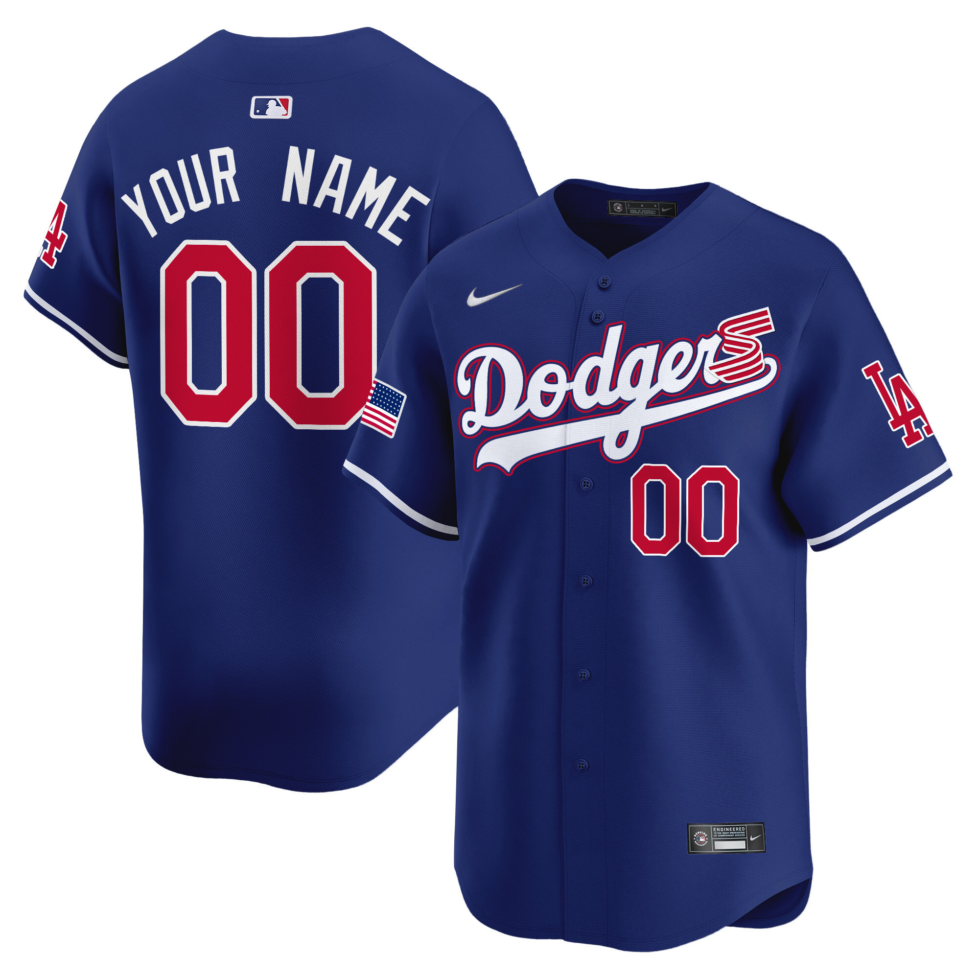 Dodgers 2024 Independence Day Vapor Premier Limited Custom Jersey - All Stitched - Image 3