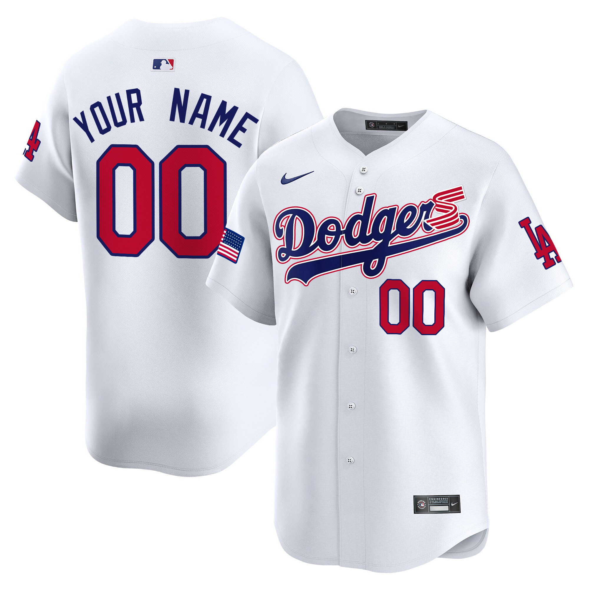 Dodgers 2024 Independence Day Vapor Premier Limited Custom Jersey - All Stitched