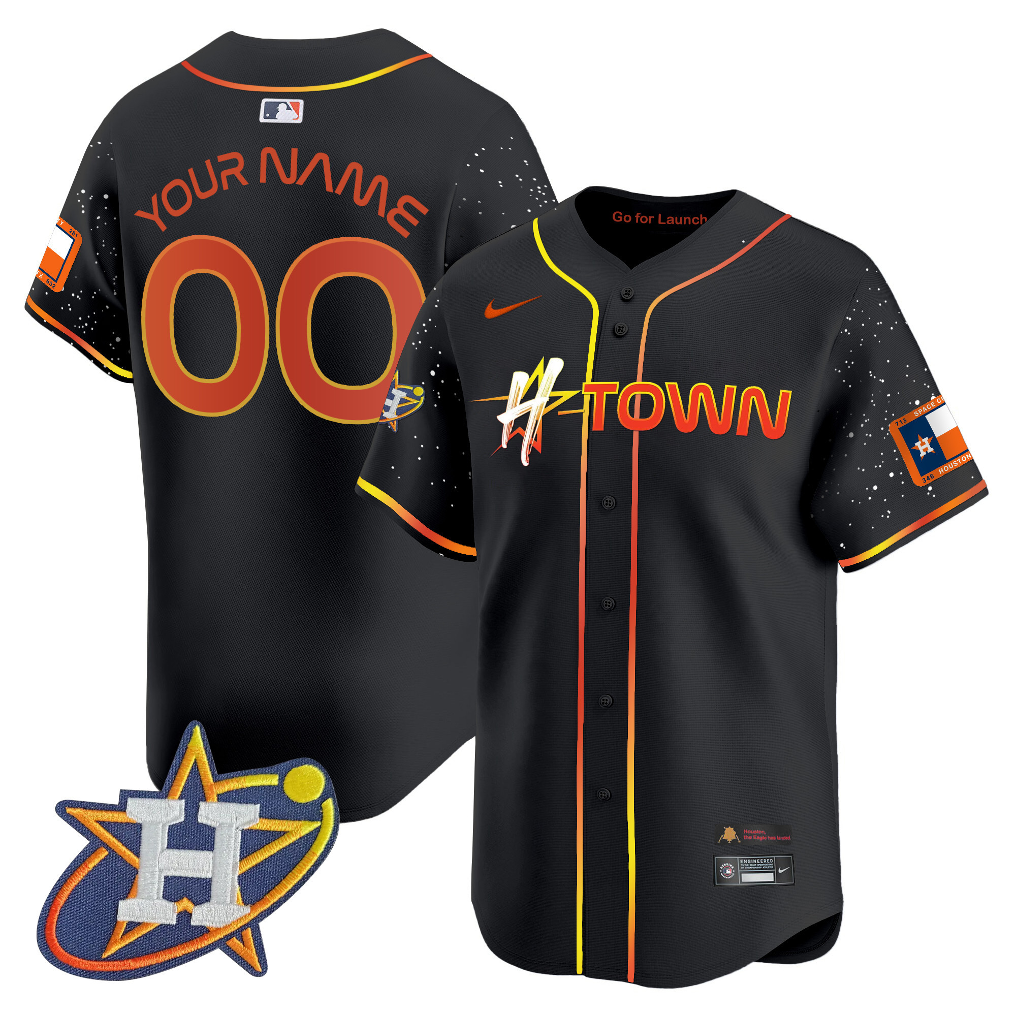 Astros 2024 Space City H-Town Vapor Premier Limited Custom Jersey - All Stitched - Image 2