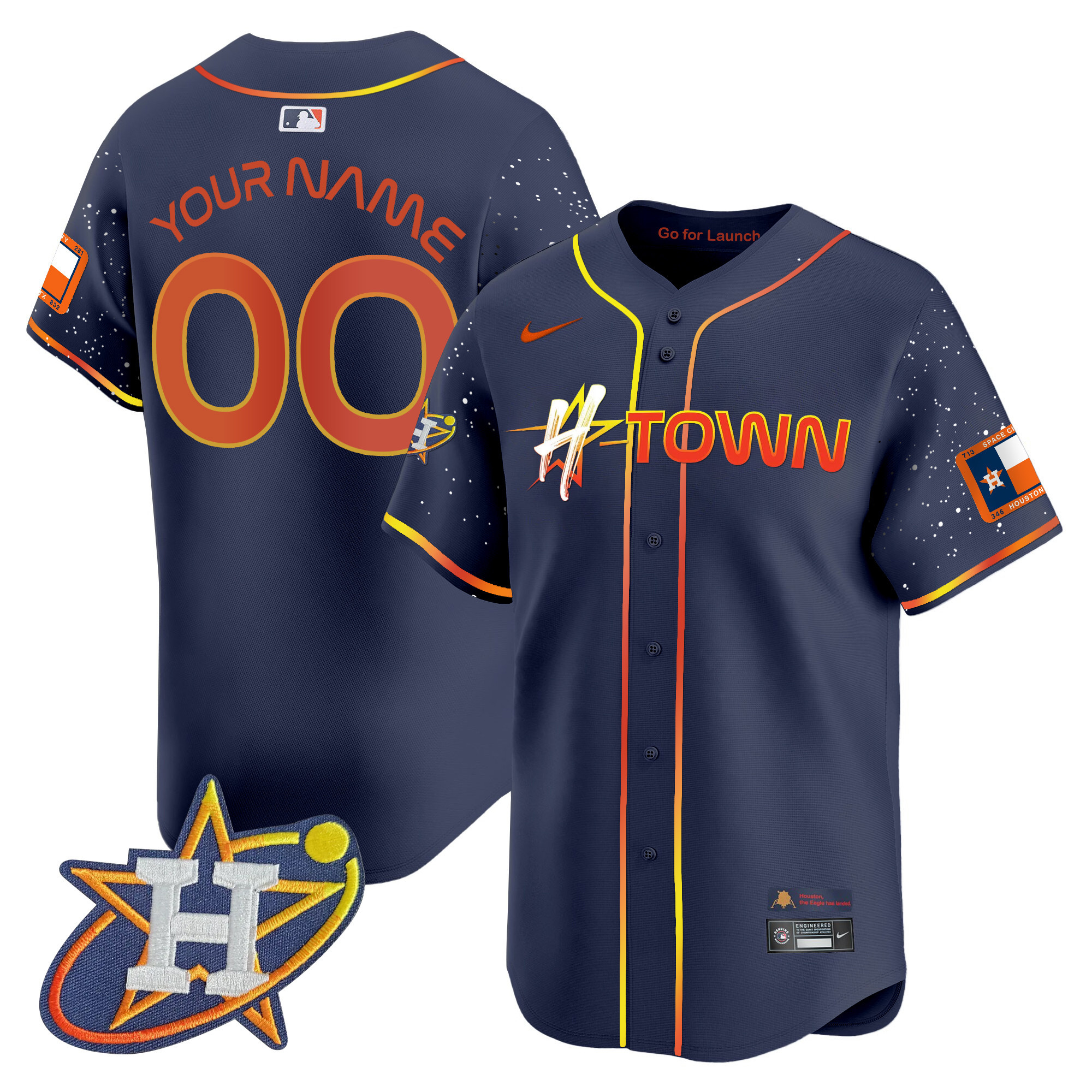Astros 2024 Space City H-Town Vapor Premier Limited Custom Jersey - All Stitched - Image 5