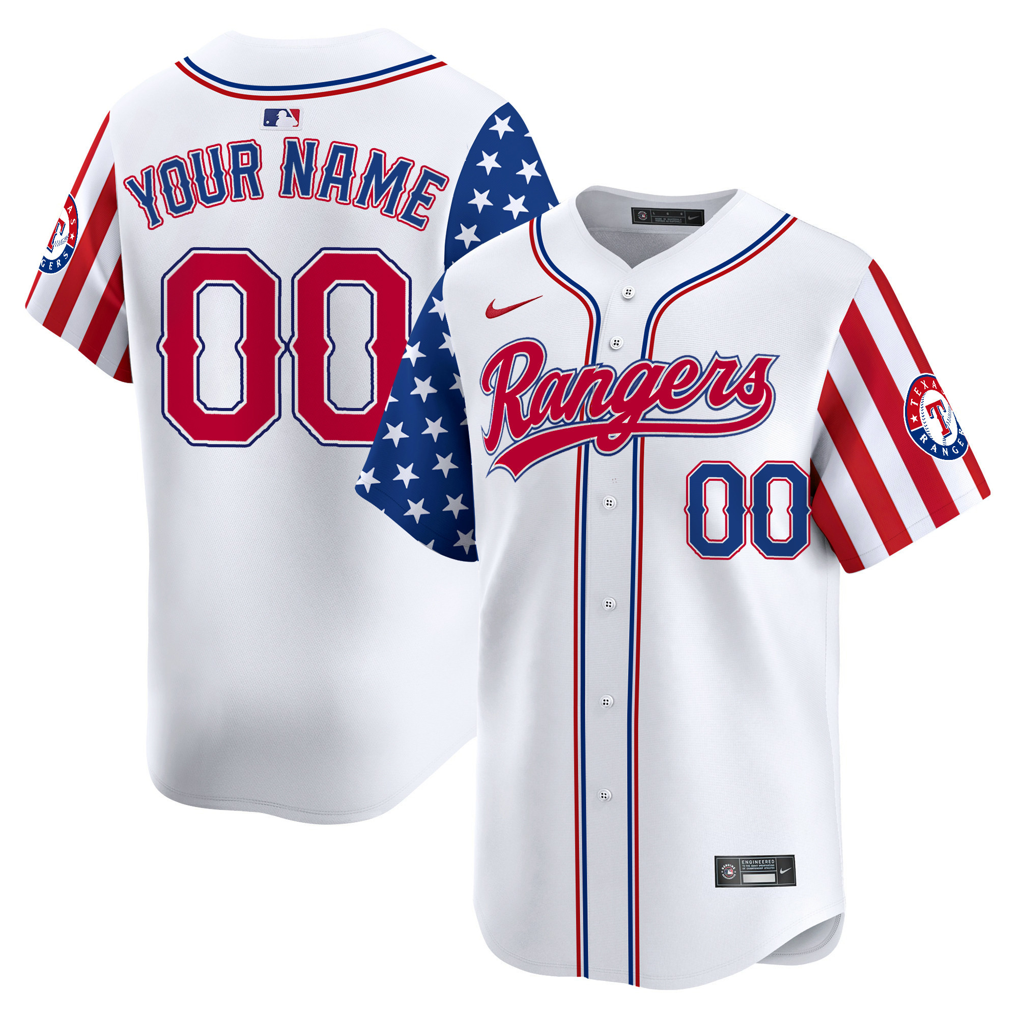 Texas Rangers 2024 Independence Day Vapor Premier Limited Custom Jersey - All Stitched
