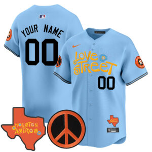 Astros Love Street & Peace Sign Patch Vapor Premier Limited Custom Jersey V3 - All Stitched
