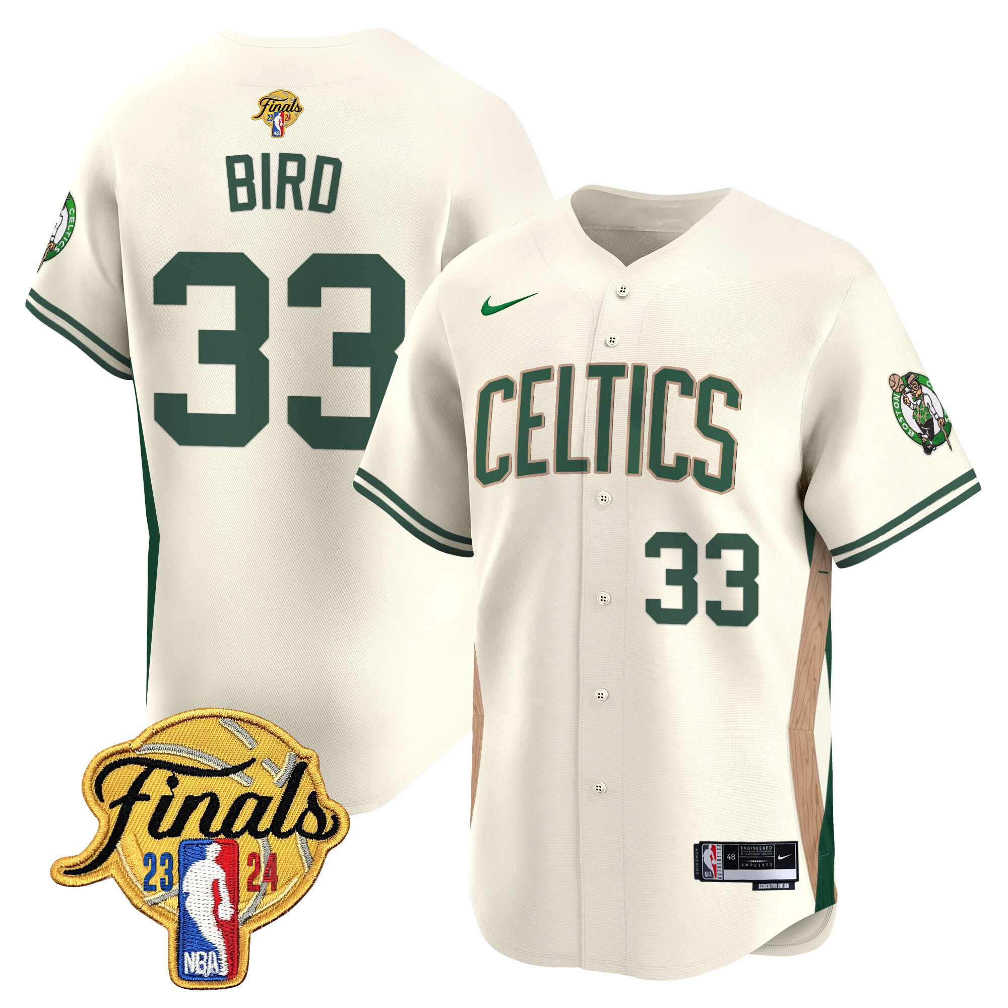 Men's Boston Celtics 2024 Finals Patch Baseball Jersey V3 - All Stitched - Image 27