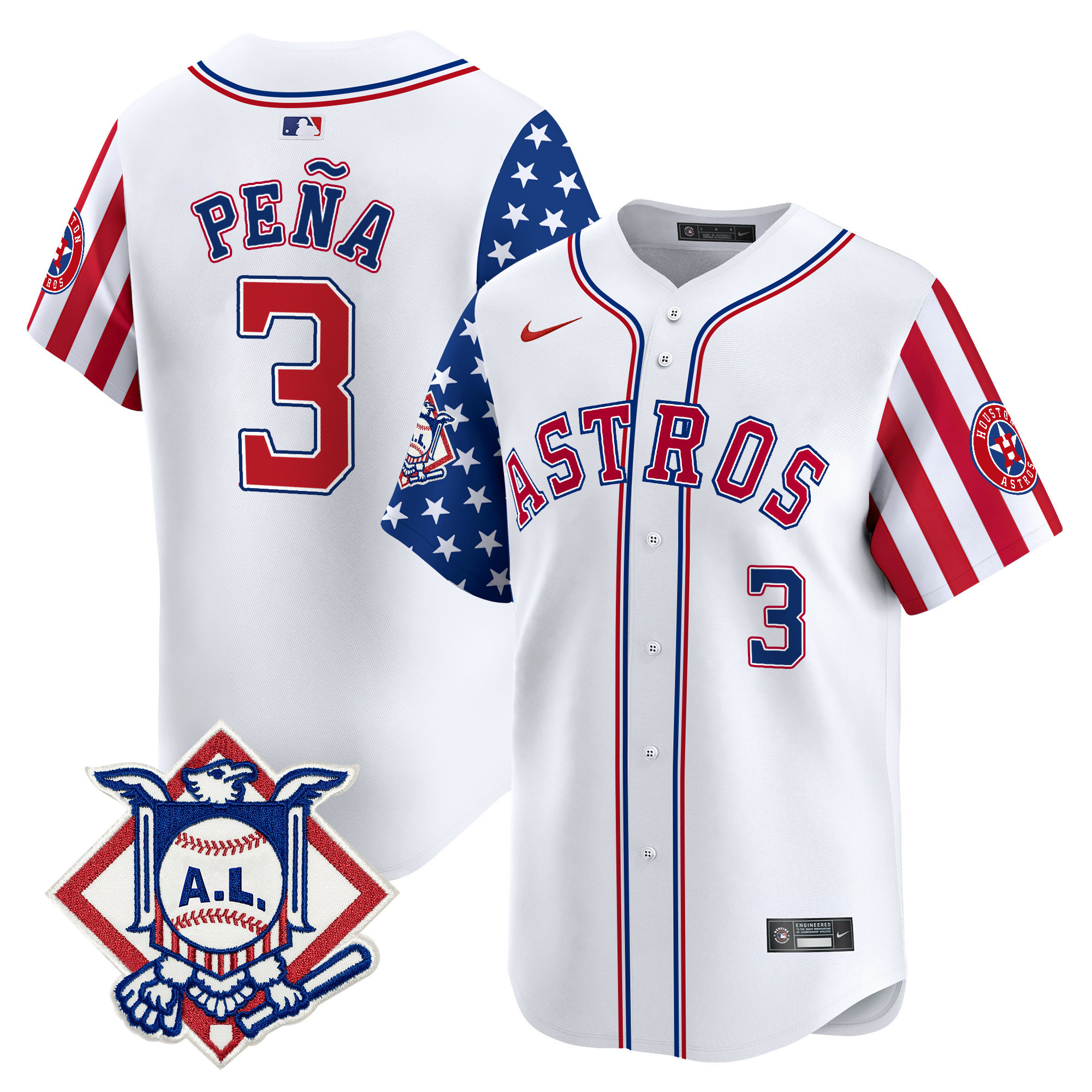 Men's Astros 2024 Fourth of July Vapor Premier Limited Jersey V2 - All Stitched - Image 2