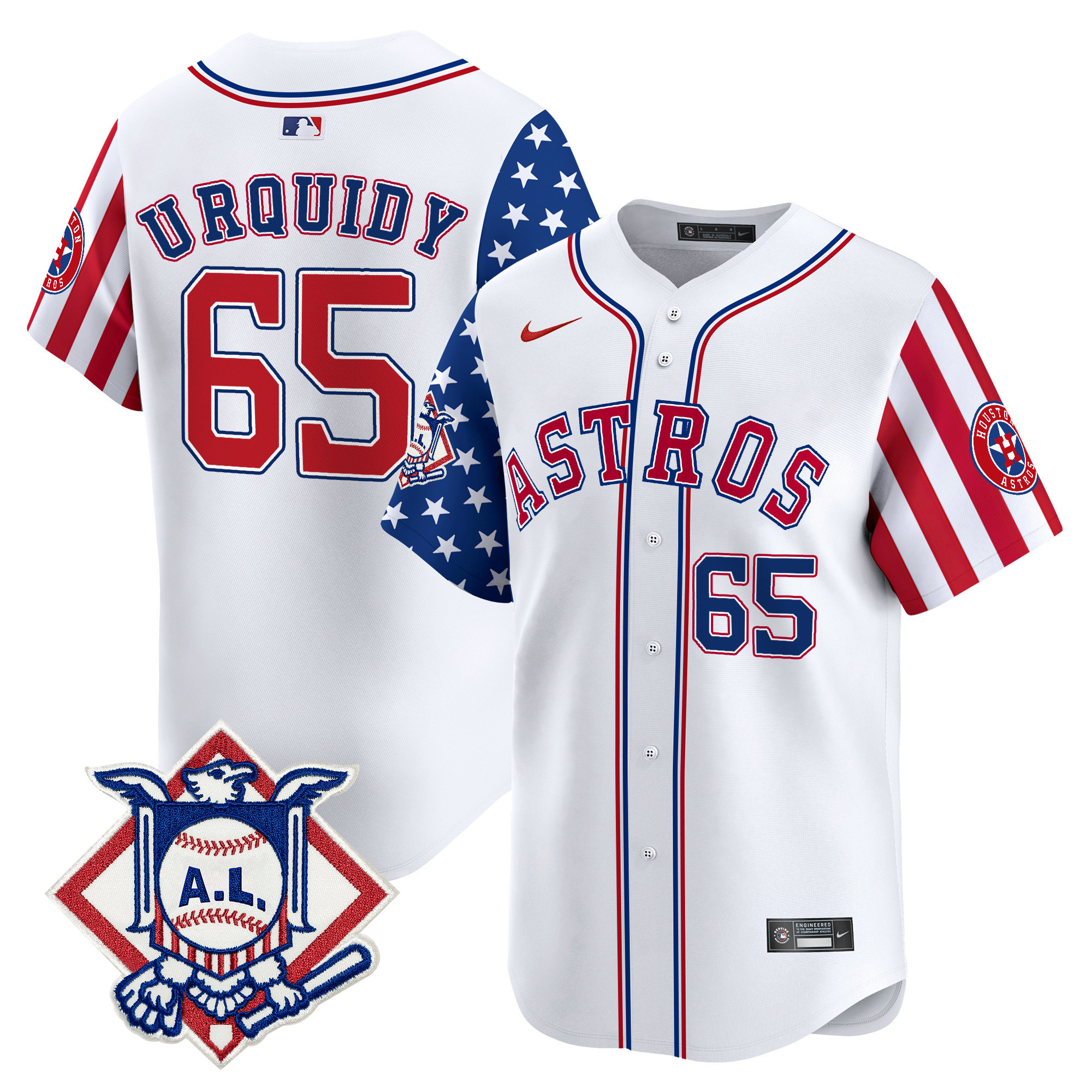 Men's Astros 2024 Fourth of July Vapor Premier Limited Jersey V2 - All Stitched - Image 7