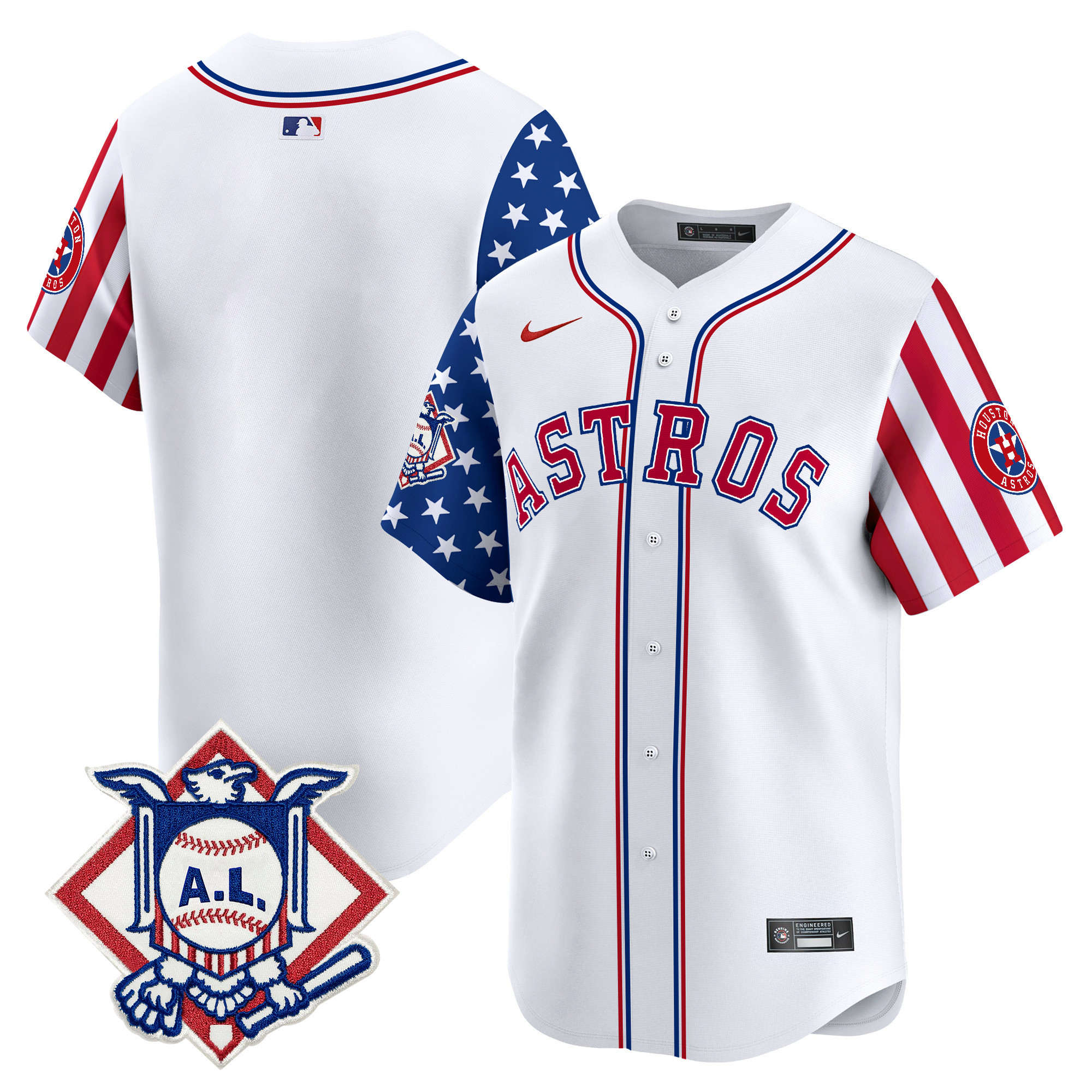 Men's Astros 2024 Fourth of July Vapor Premier Limited Jersey V2 - All Stitched - Image 8