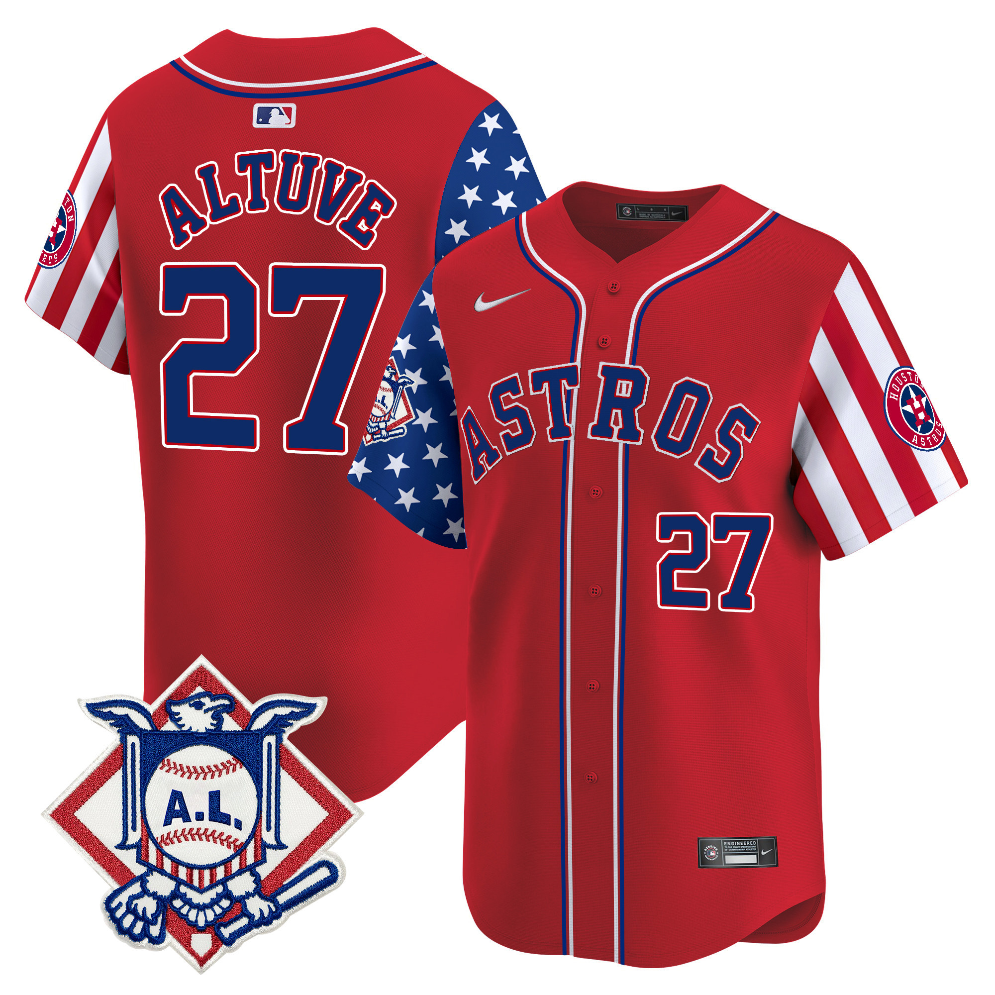 Men's Astros 2024 Fourth of July Vapor Premier Limited Jersey V2 - All Stitched - Image 9