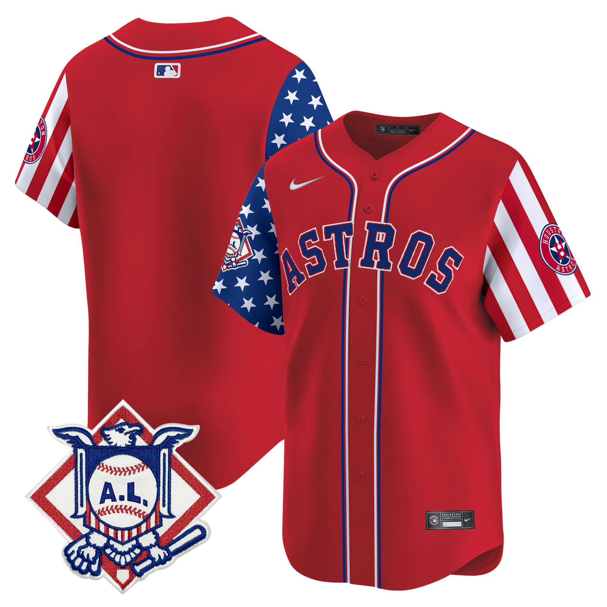 Men's Astros 2024 Fourth of July Vapor Premier Limited Jersey V2 - All Stitched - Image 16
