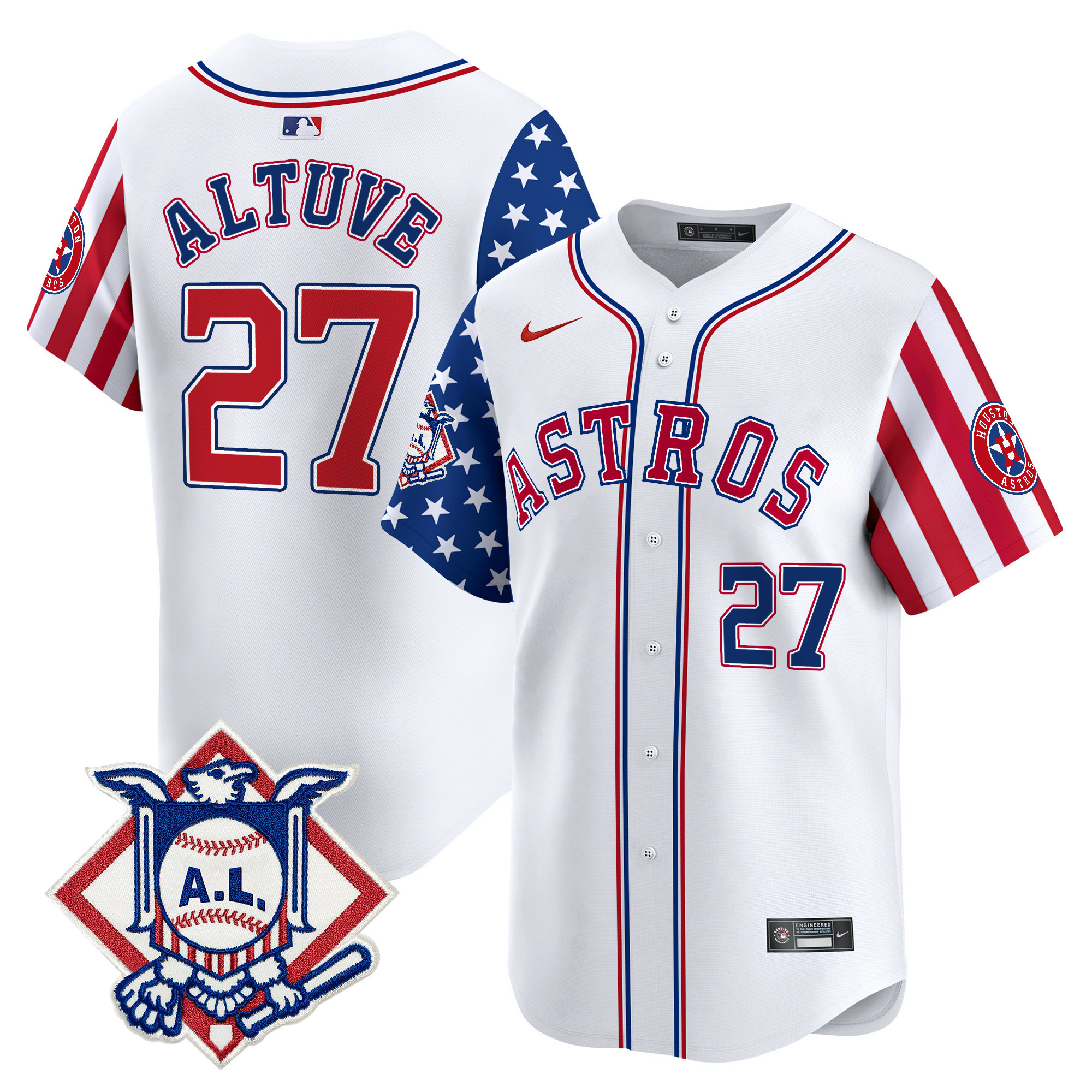 Men's Astros 2024 Fourth of July Vapor Premier Limited Jersey V2 - All Stitched