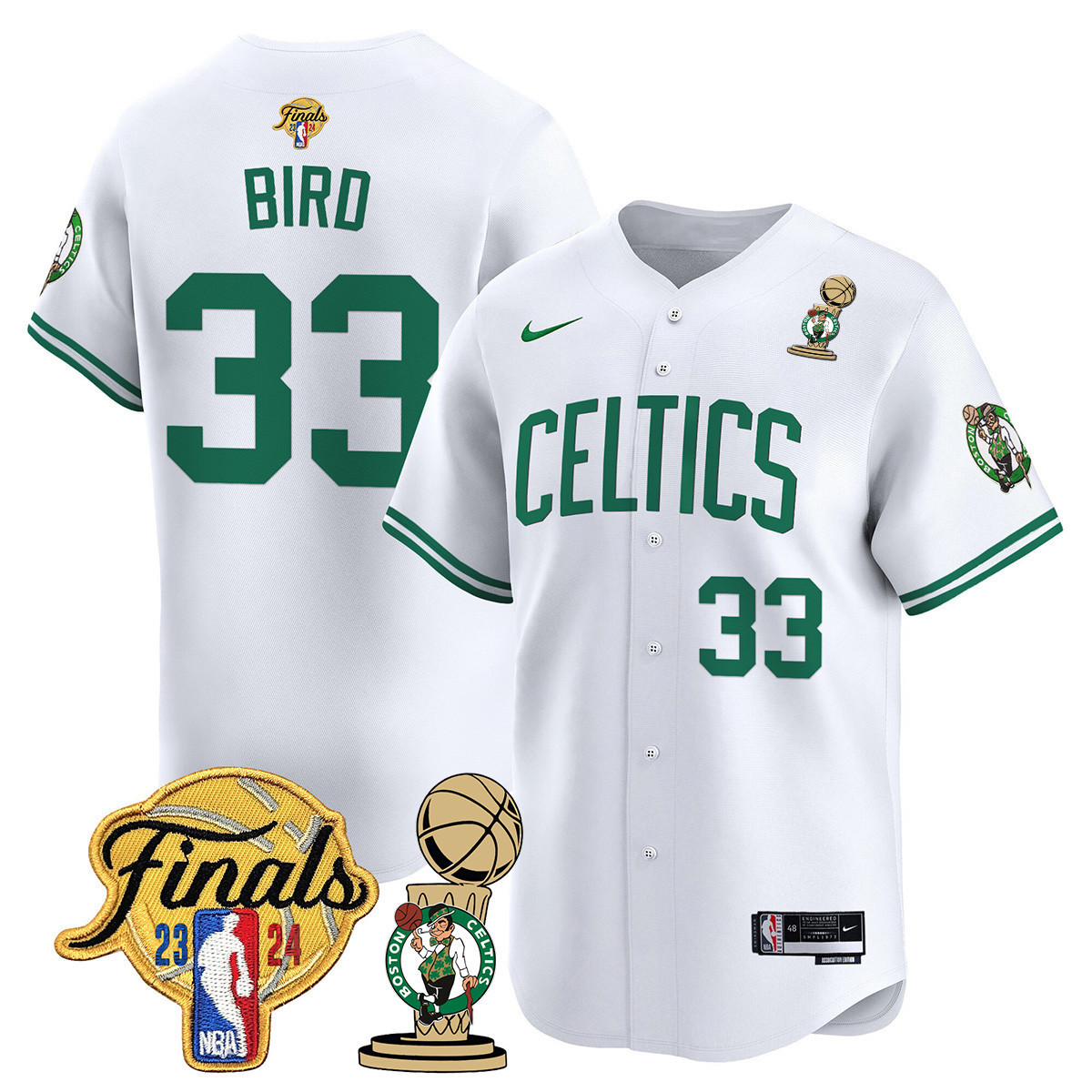 Men's Boston Celtics 2024 Final & Champions Patch Baseball Jersey V2 - All Stitched - Image 20