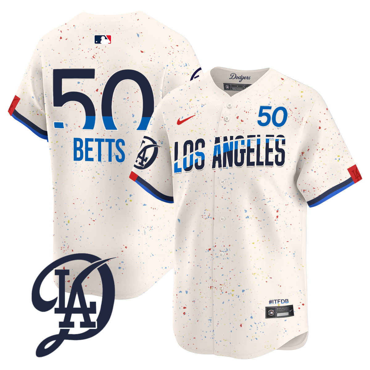 Men's Los Angeles Dodgers 2024 City Connect Limited Jersey - All Stitched - Image 3