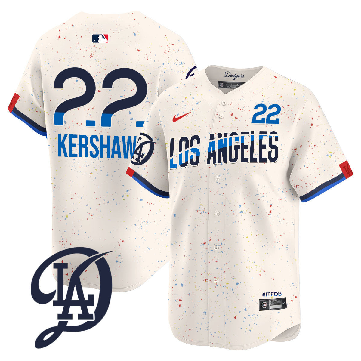 Men's Los Angeles Dodgers 2024 City Connect Limited Jersey - All Stitched - Image 4
