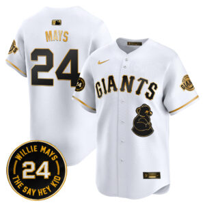 Men's San Francisco Giants 2024 Willie Mays Patch Vapor Premier Limited Jersey V4 - All Stitched