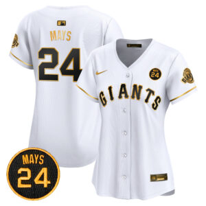 Women's San Francisco Giants 2024 Willie Mays Patch Vapor Premier Limited Jersey V3 - All Stitched