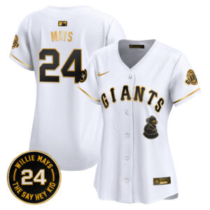Women's San Francisco Giants 2024 Willie Mays Patch Vapor Premier Limited Jersey V4 - All Stitched