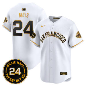 Men's San Francisco Giants 2024 Willie Mays Patch Vapor Premier Limited Jersey V5 - All Stitched