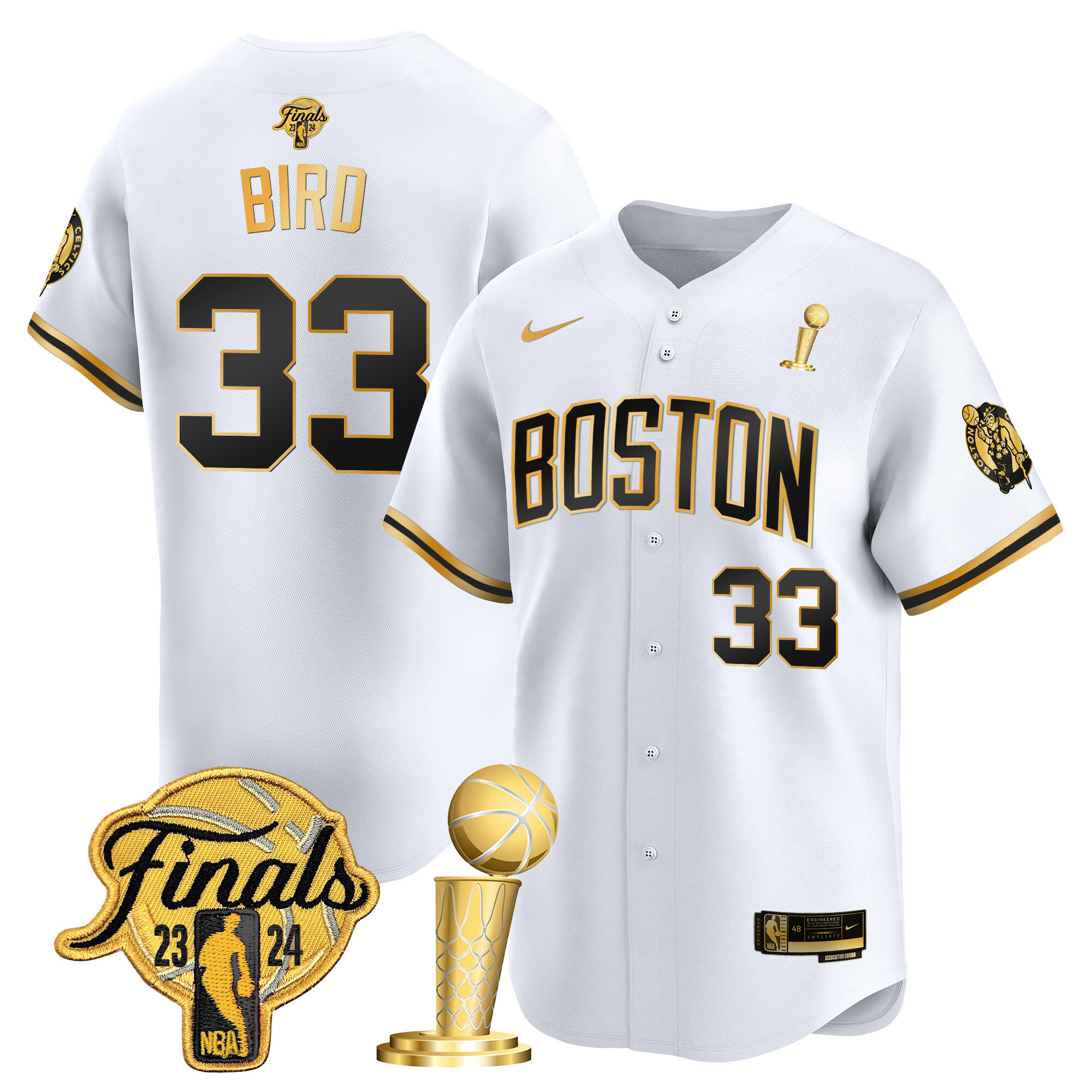 Men's Boston Celtics 2024 Final & Champions Patch Baseball Jersey - All Stitched - Image 34