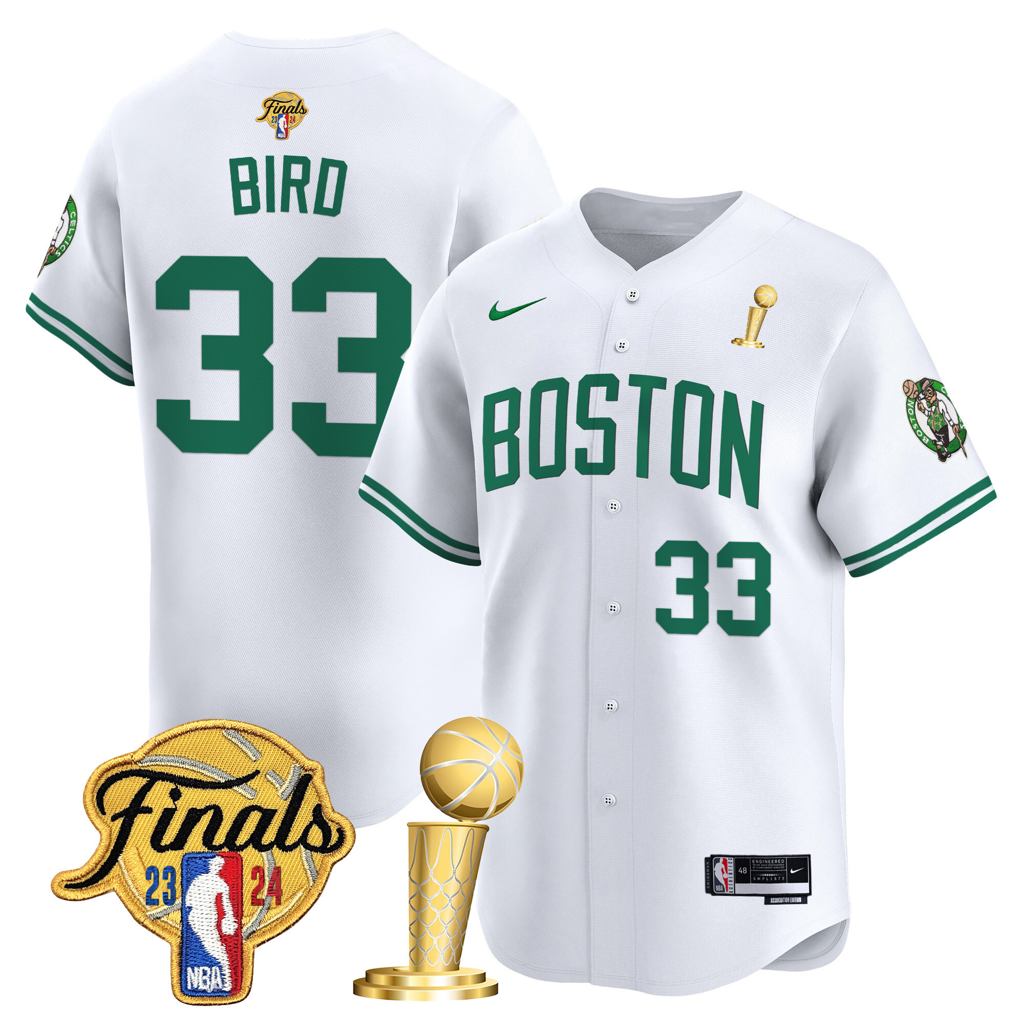 Men's Boston Celtics 2024 Final & Champions Patch Baseball Jersey - All Stitched - Image 20