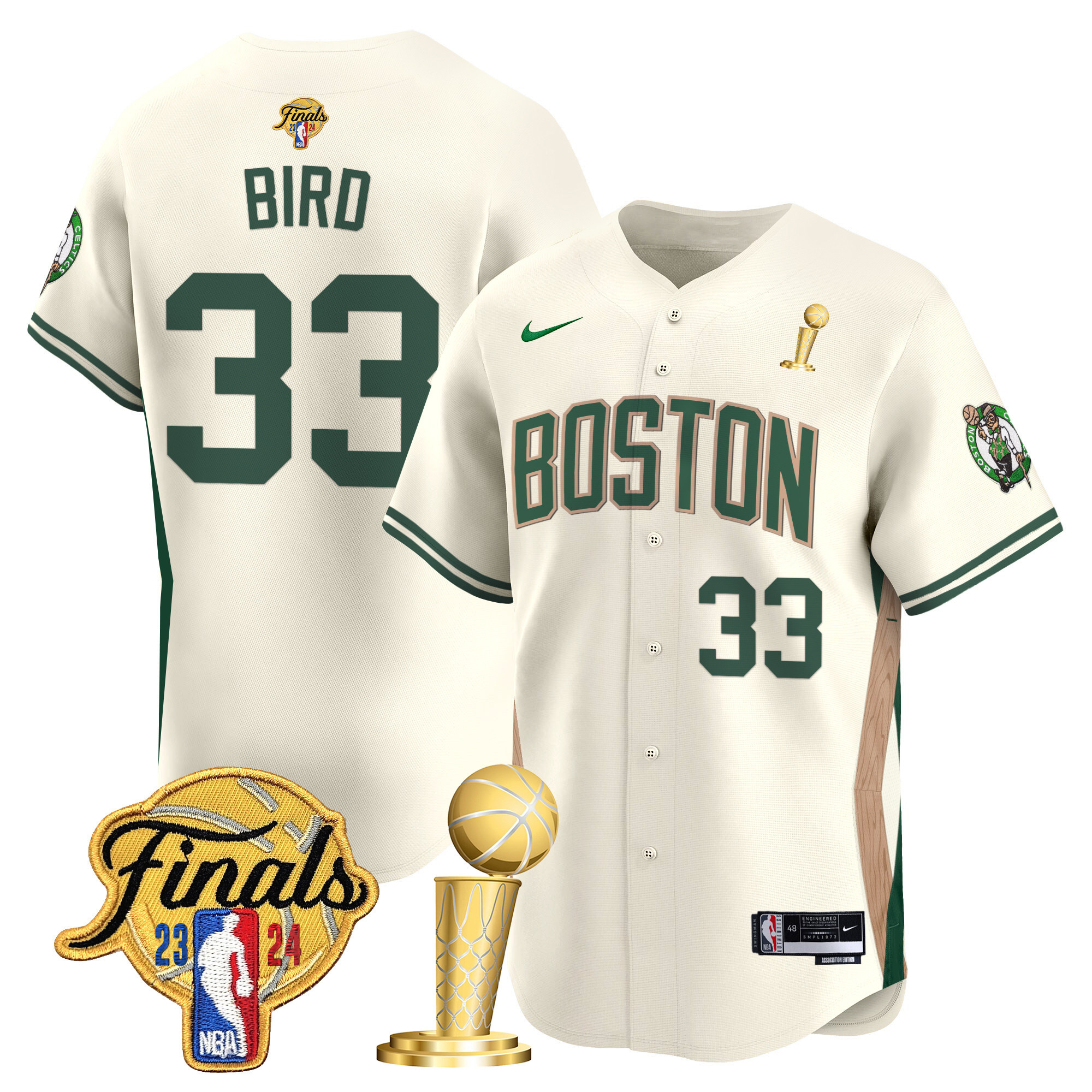 Men's Boston Celtics 2024 Final & Champions Patch Baseball Jersey - All Stitched - Image 27