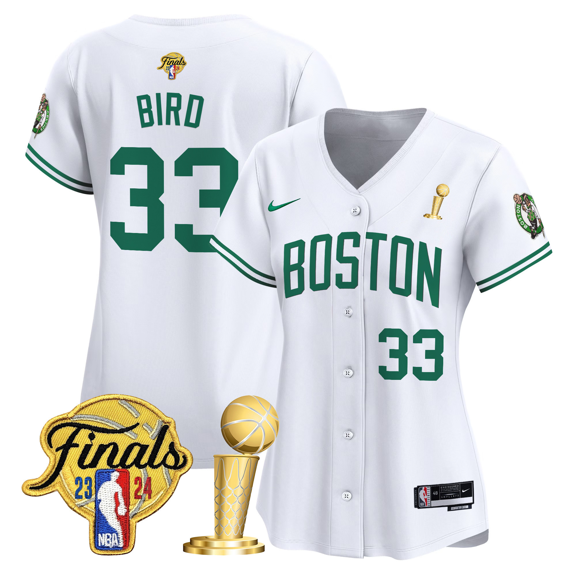Women's Boston Celtics 2024 Final & Champions Patch Baseball Jersey - All Stitched - Image 20
