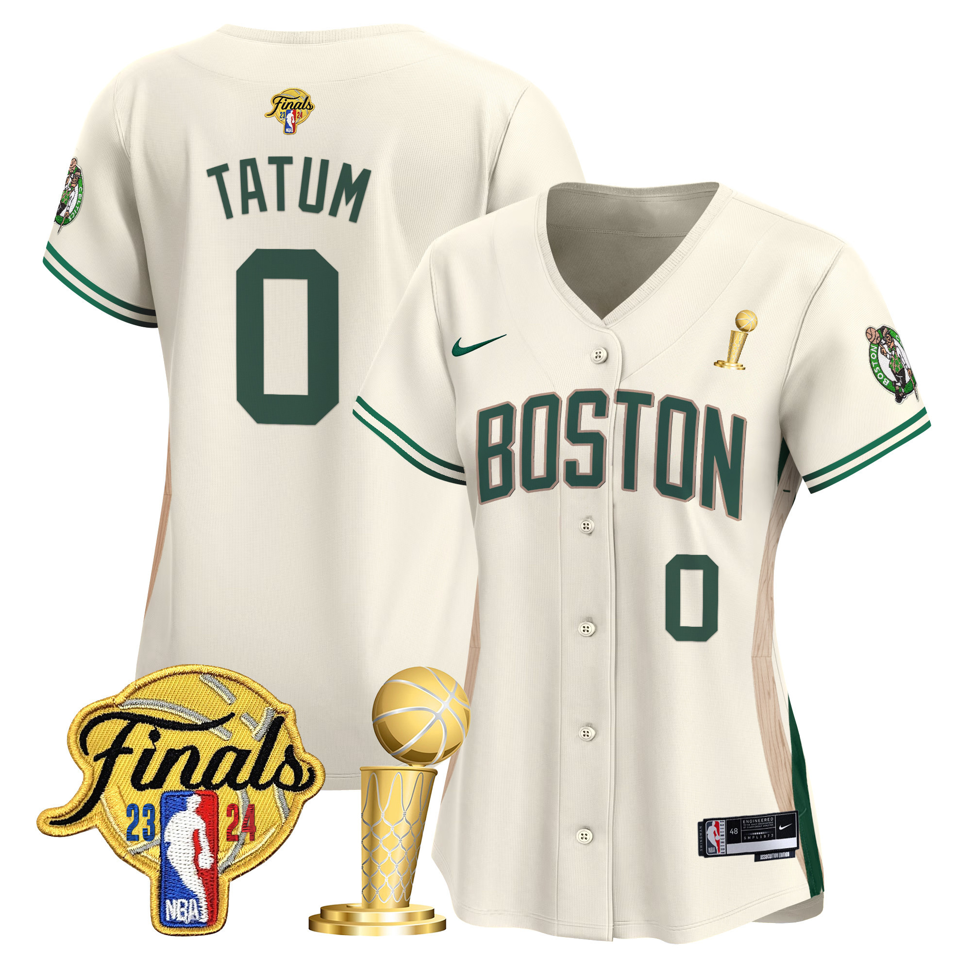 Women's Boston Celtics 2024 Final & Champions Patch Baseball Jersey - All Stitched - Image 22