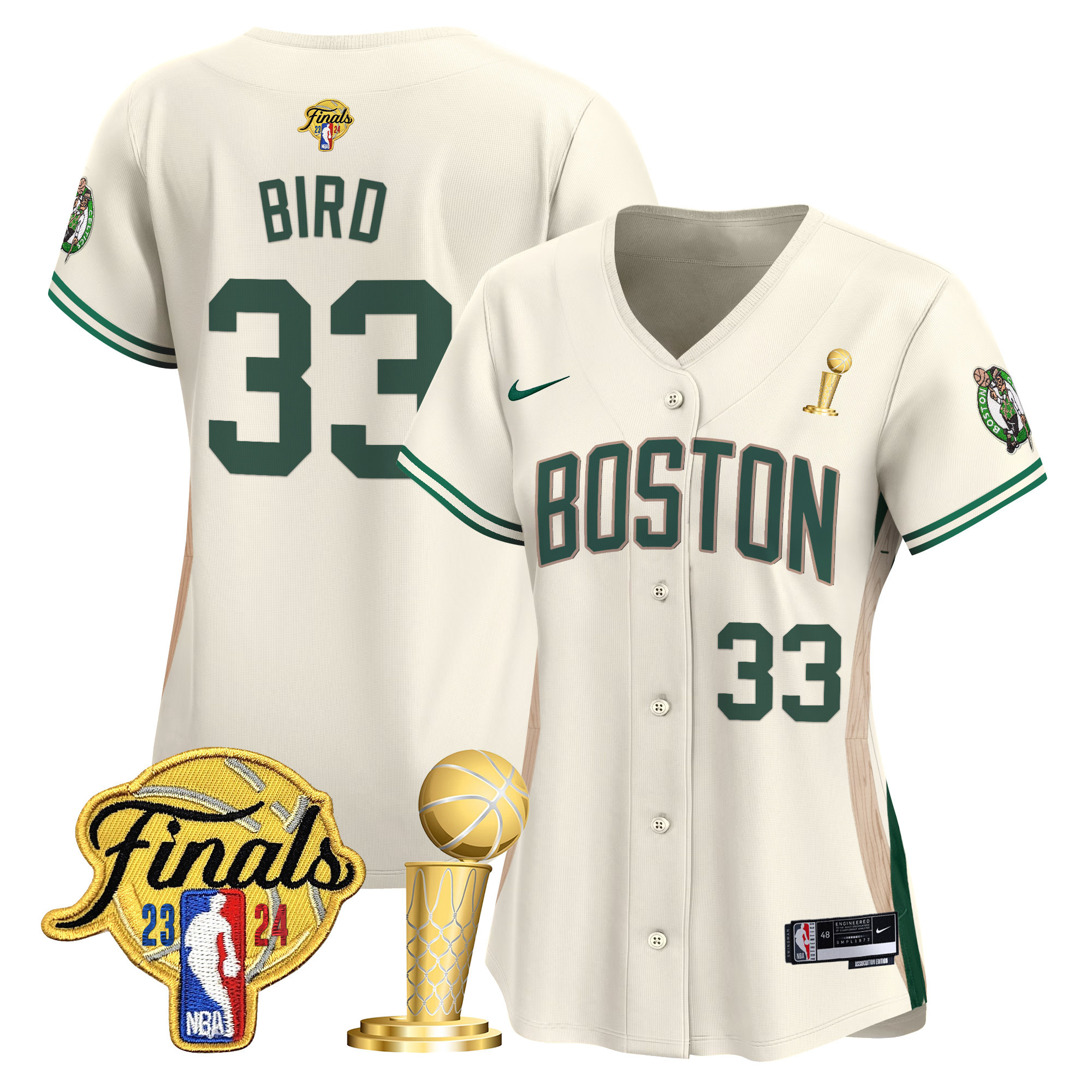 Women's Boston Celtics 2024 Final & Champions Patch Baseball Jersey - All Stitched - Image 27