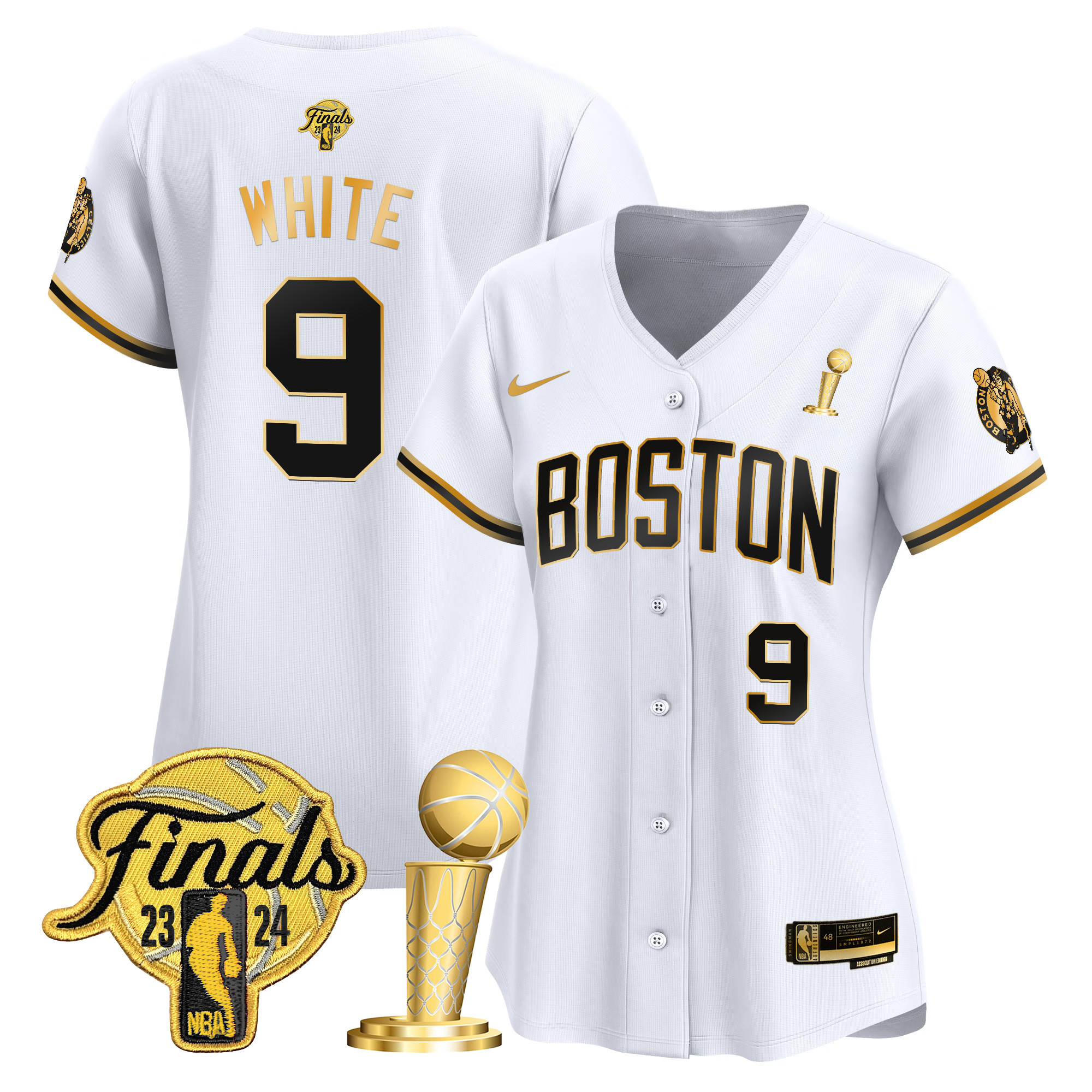 Women's Boston Celtics 2024 Final & Champions Patch Baseball Jersey - All Stitched - Image 30