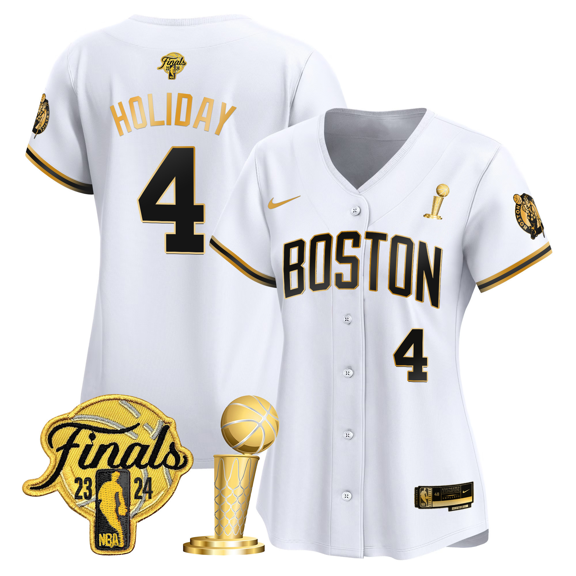 Women's Boston Celtics 2024 Final & Champions Patch Baseball Jersey - All Stitched - Image 33