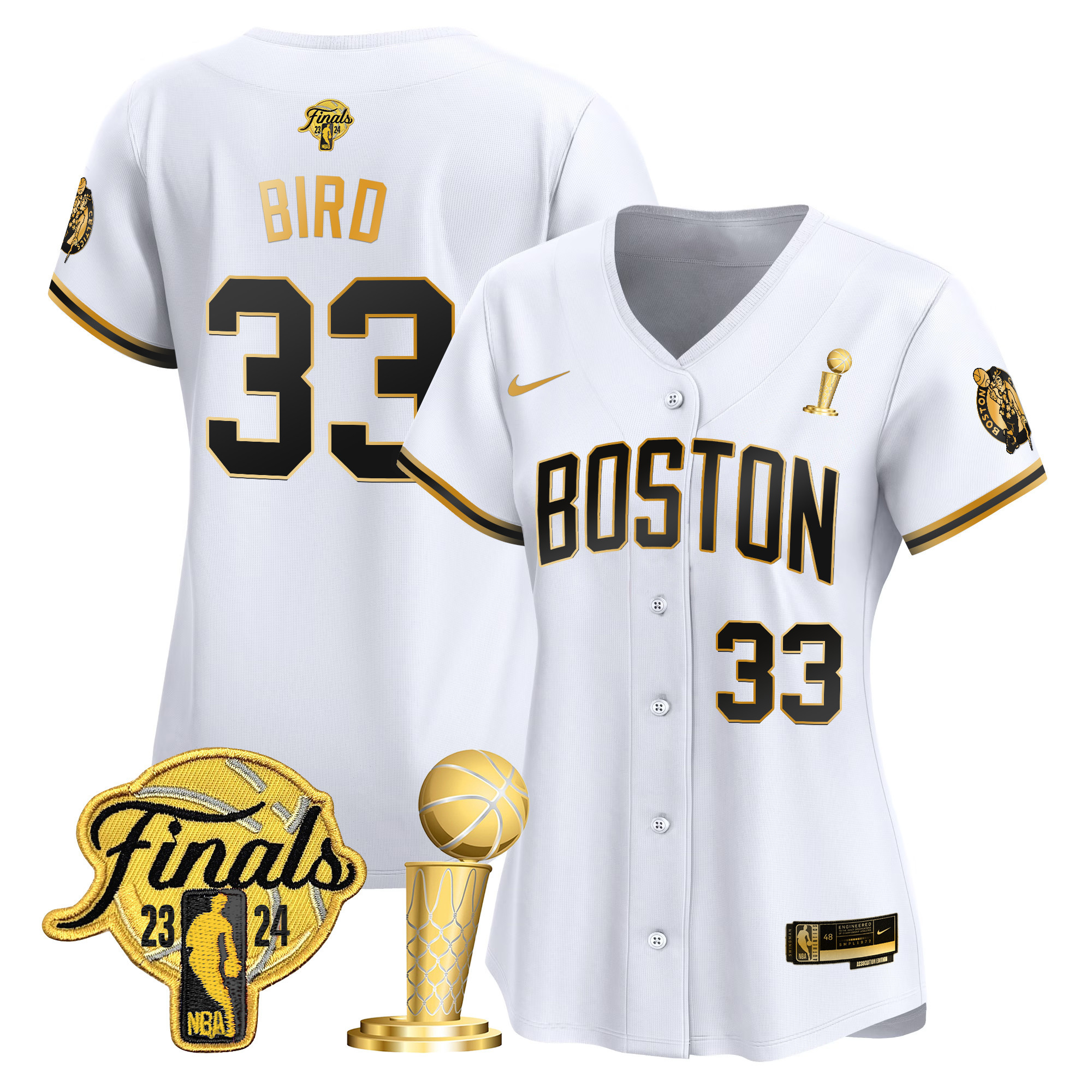 Women's Boston Celtics 2024 Final & Champions Patch Baseball Jersey - All Stitched - Image 34