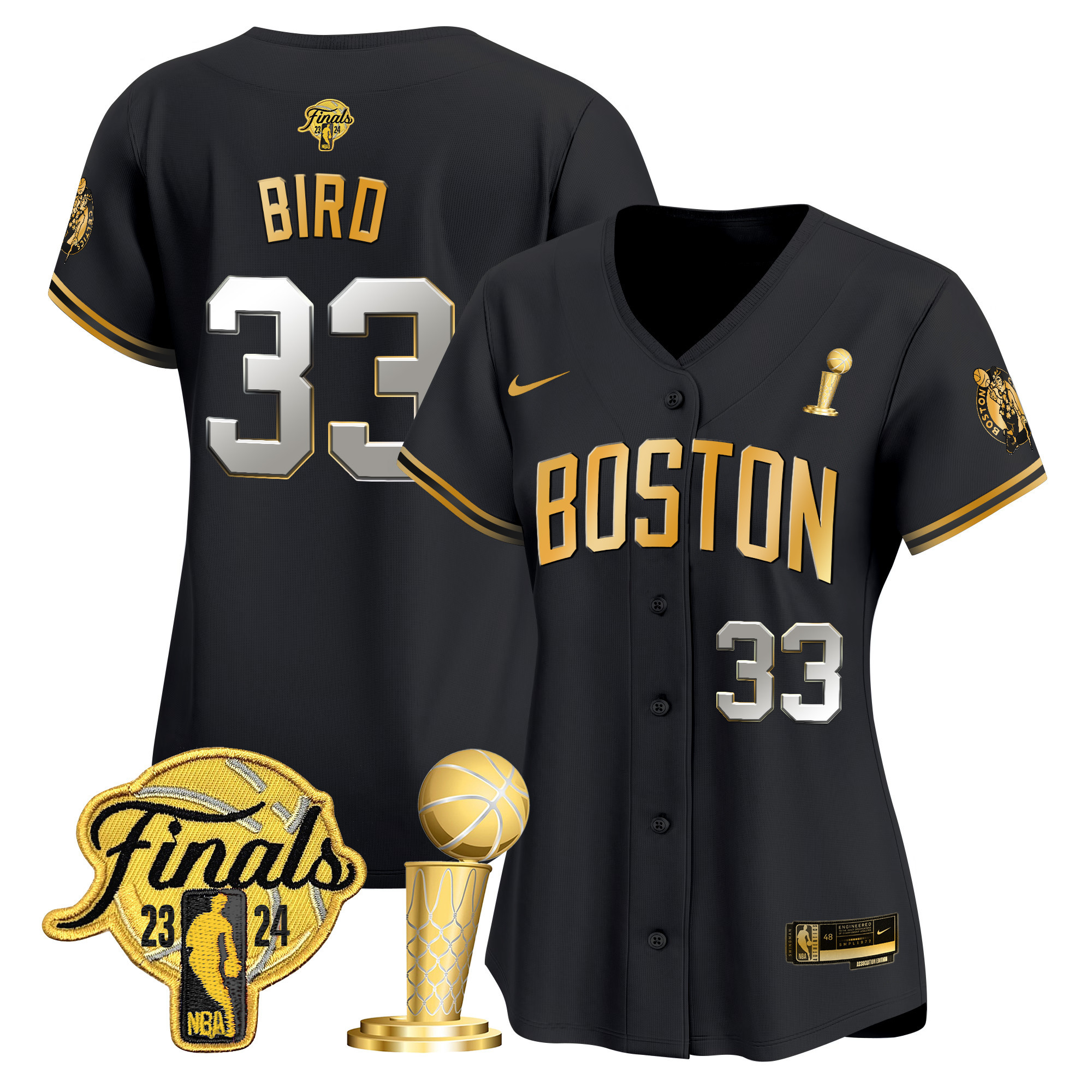 Women's Boston Celtics 2024 Final & Champions Patch Baseball Jersey - All Stitched - Image 41