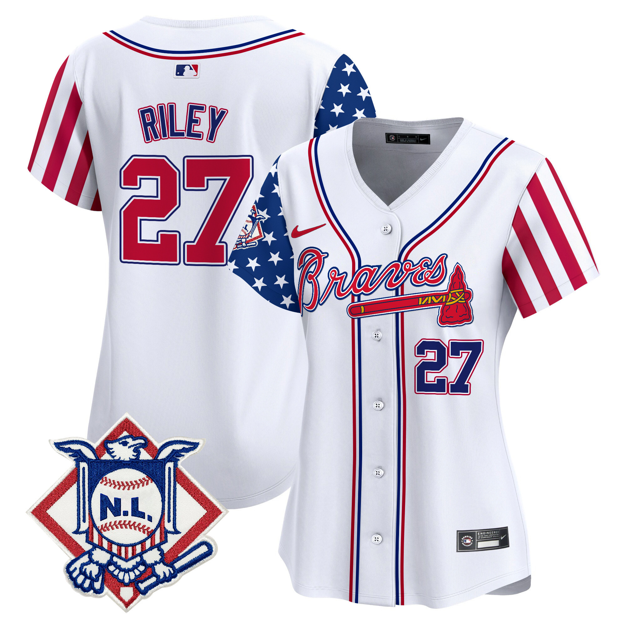 Women's Atlanta Braves 2024 Fourth of July Vapor Premier Limited Jersey V2 - All Stitched - Image 4