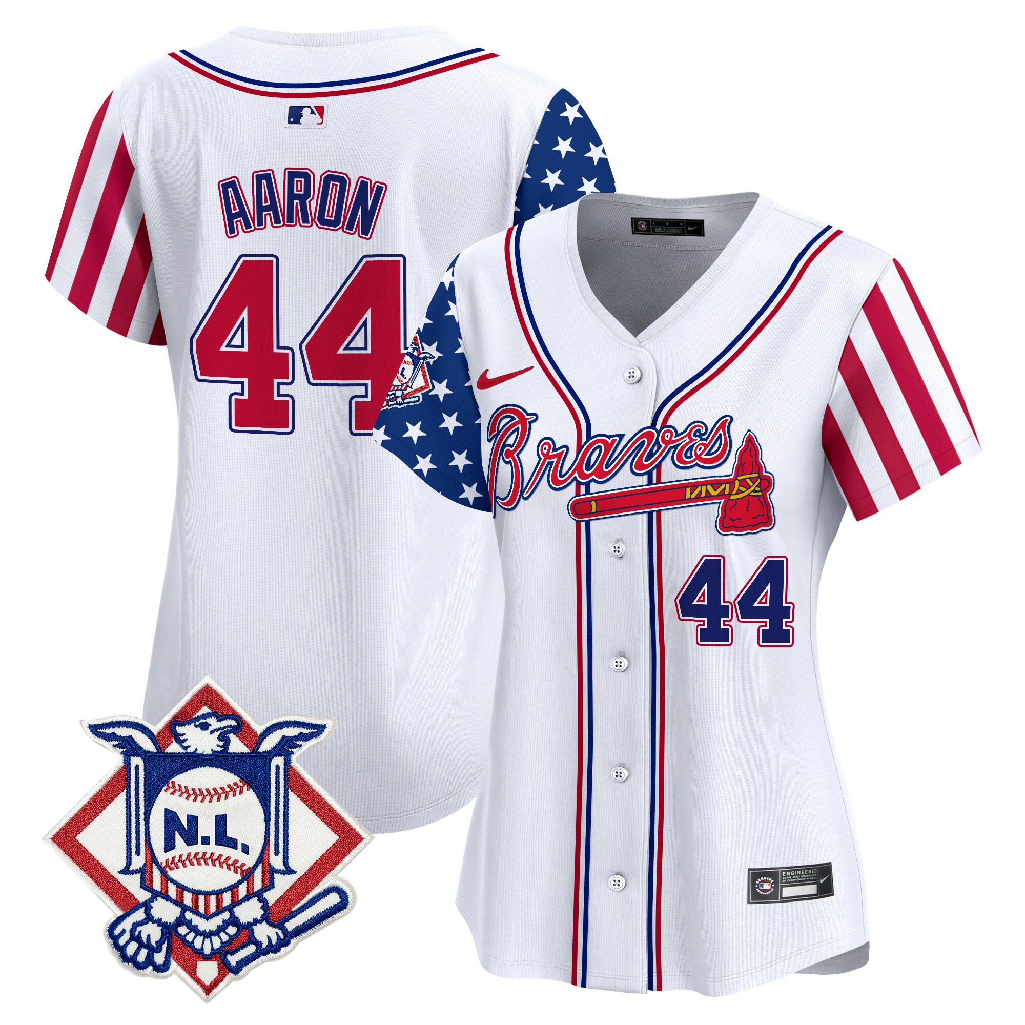 Women's Atlanta Braves 2024 Fourth of July Vapor Premier Limited Jersey V2 - All Stitched - Image 8