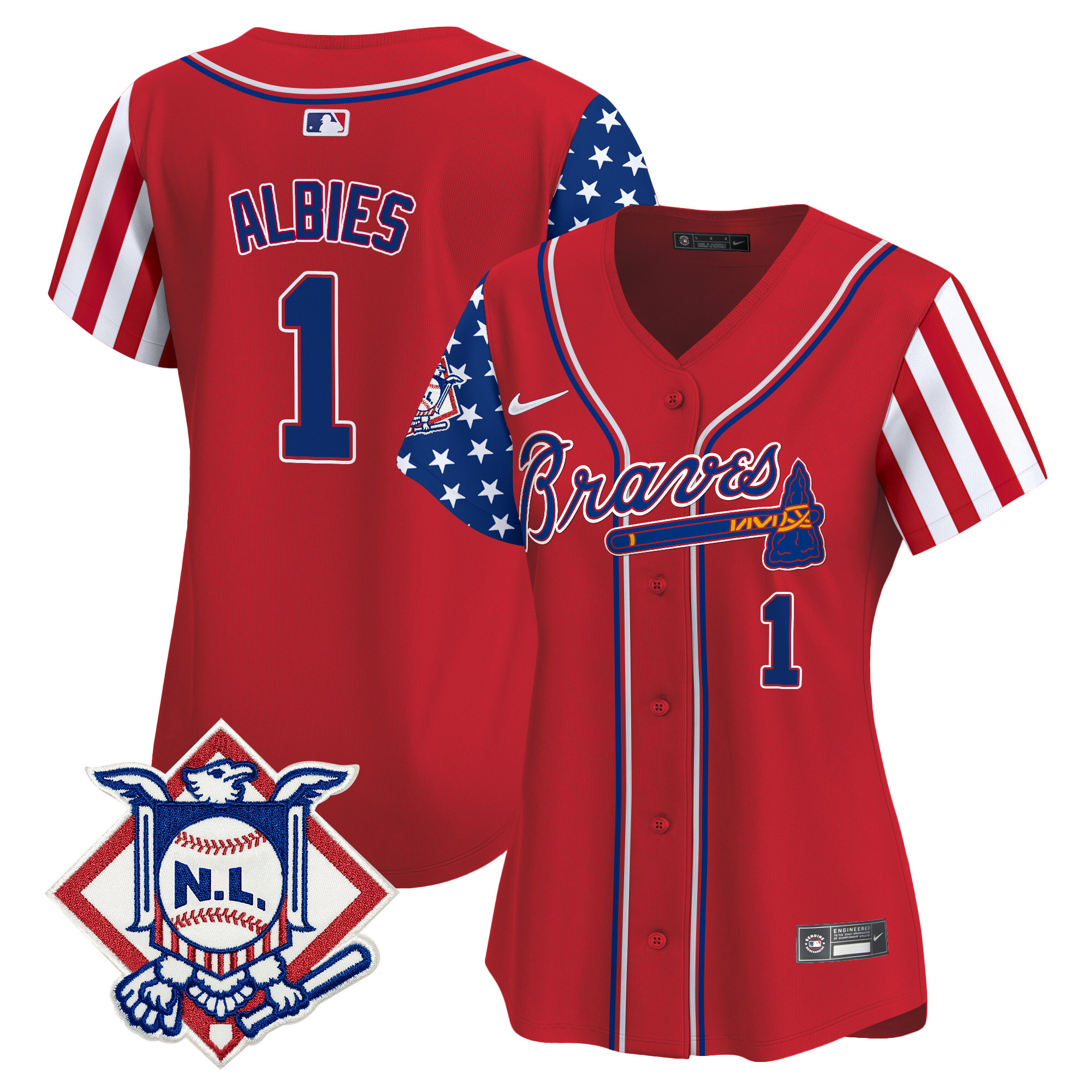 Women's Atlanta Braves 2024 Fourth of July Vapor Premier Limited Jersey V2 - All Stitched - Image 16