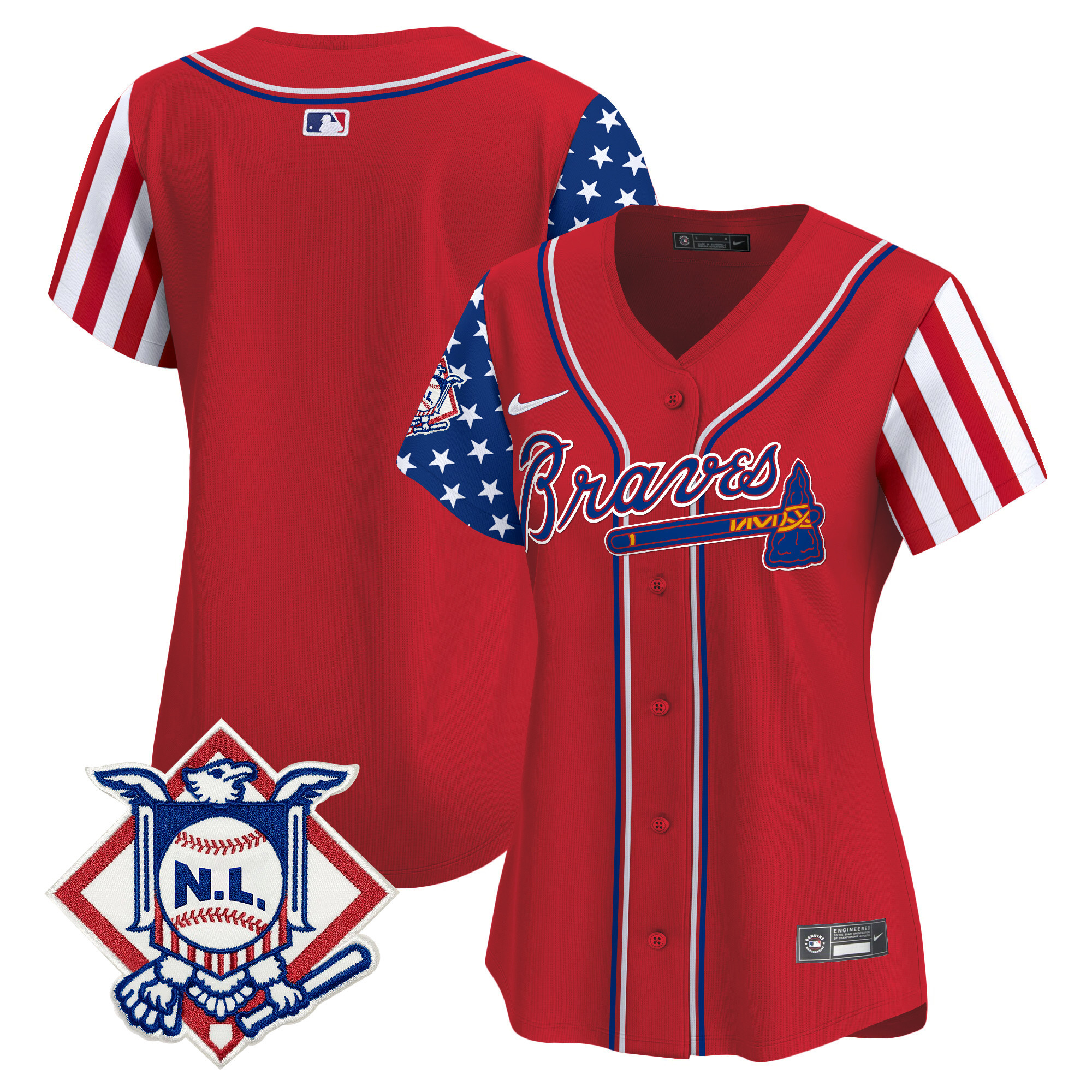 Women's Atlanta Braves 2024 Fourth of July Vapor Premier Limited Jersey V2 - All Stitched - Image 18