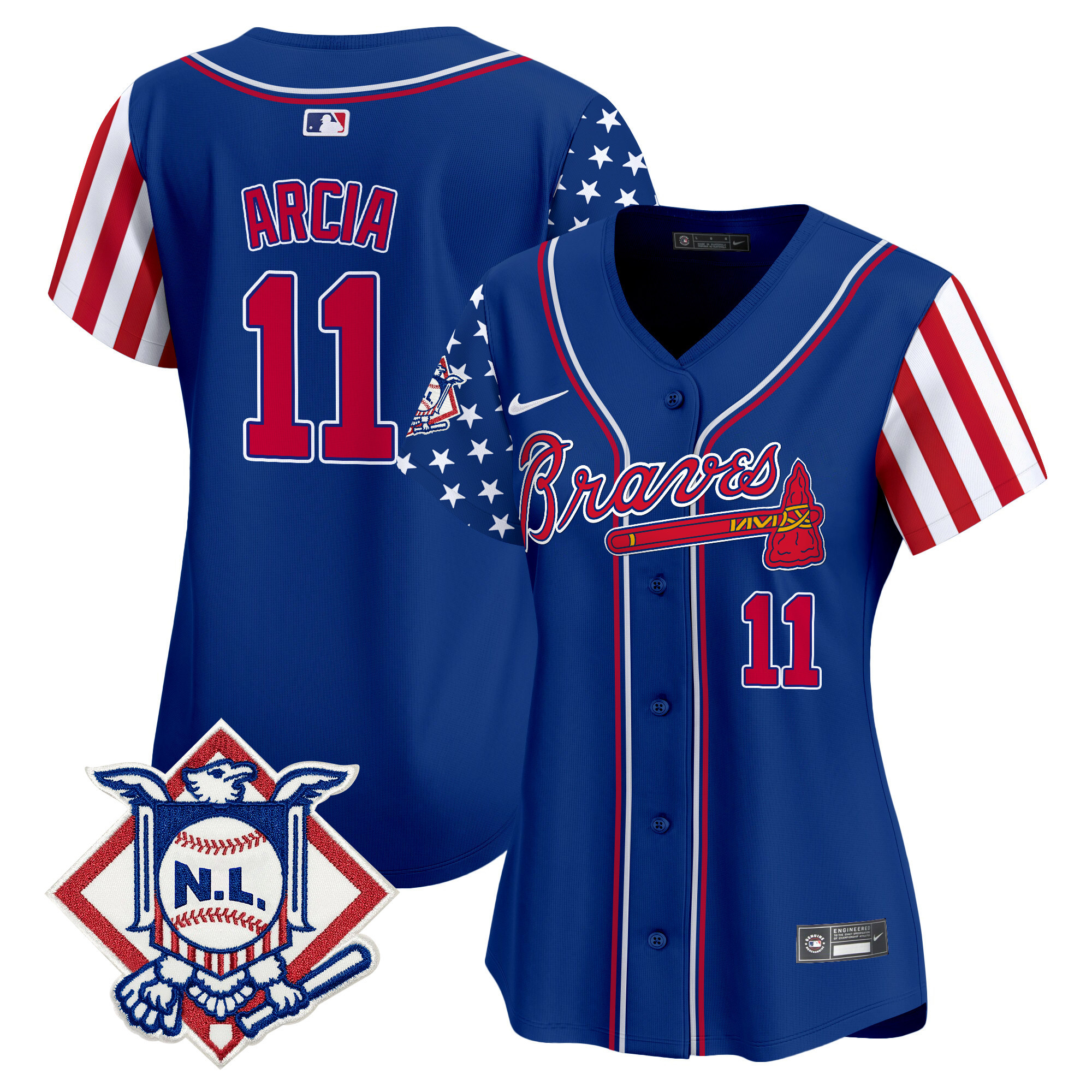 Women's Atlanta Braves 2024 Fourth of July Vapor Premier Limited Jersey V2 - All Stitched - Image 20