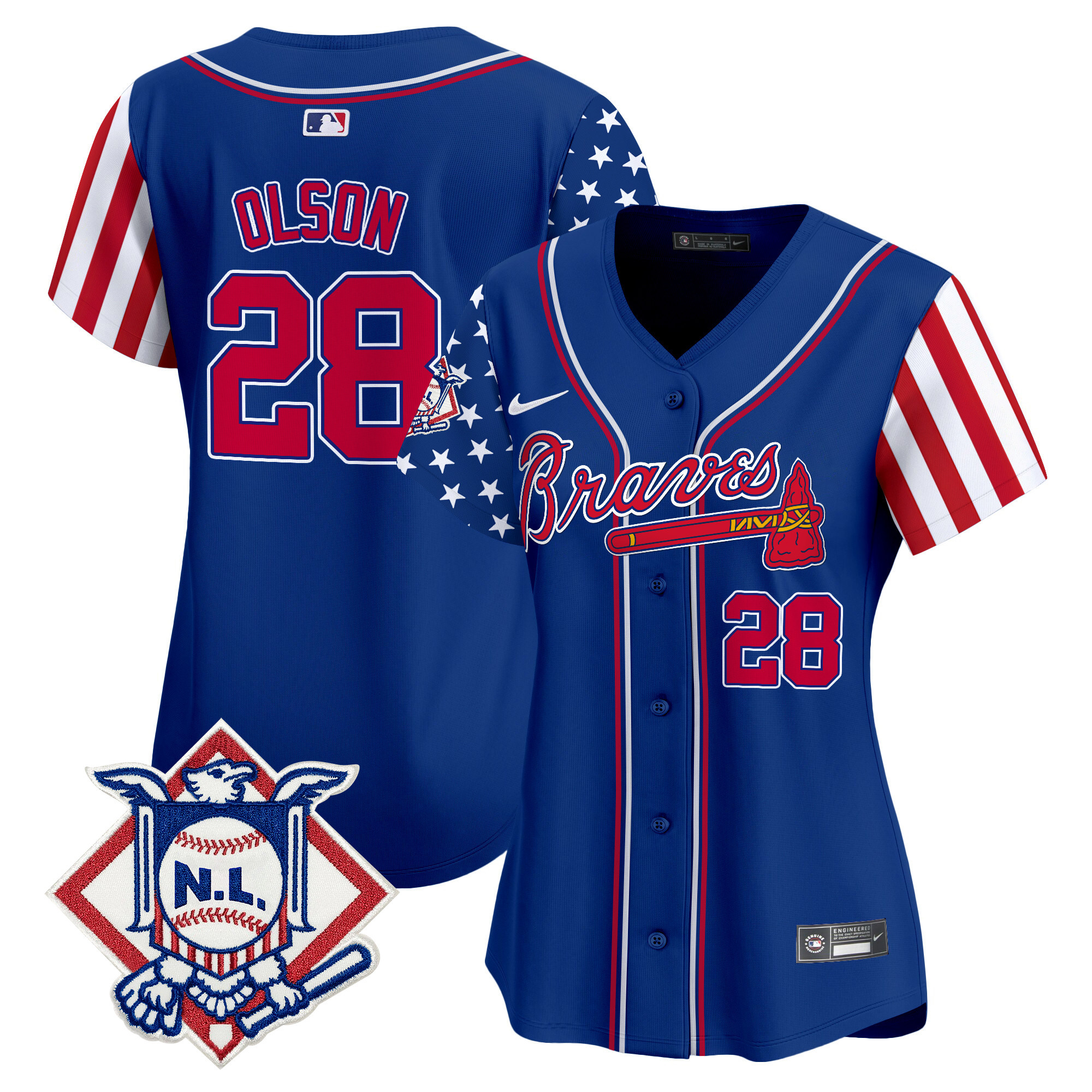 Women's Atlanta Braves 2024 Fourth of July Vapor Premier Limited Jersey V2 - All Stitched - Image 24