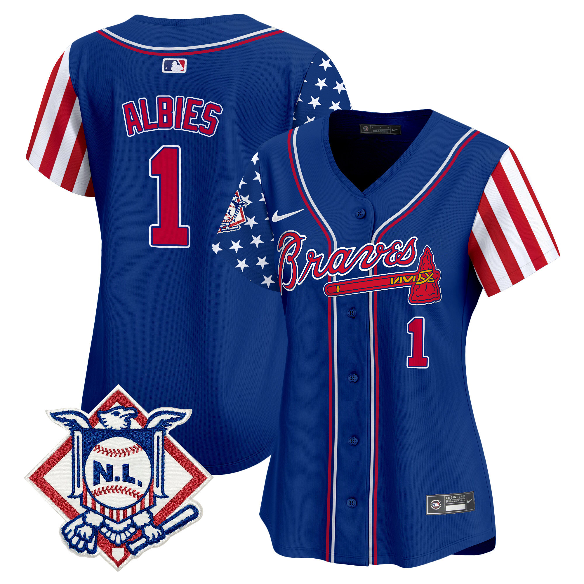 Women's Atlanta Braves 2024 Fourth of July Vapor Premier Limited Jersey V2 - All Stitched - Image 25